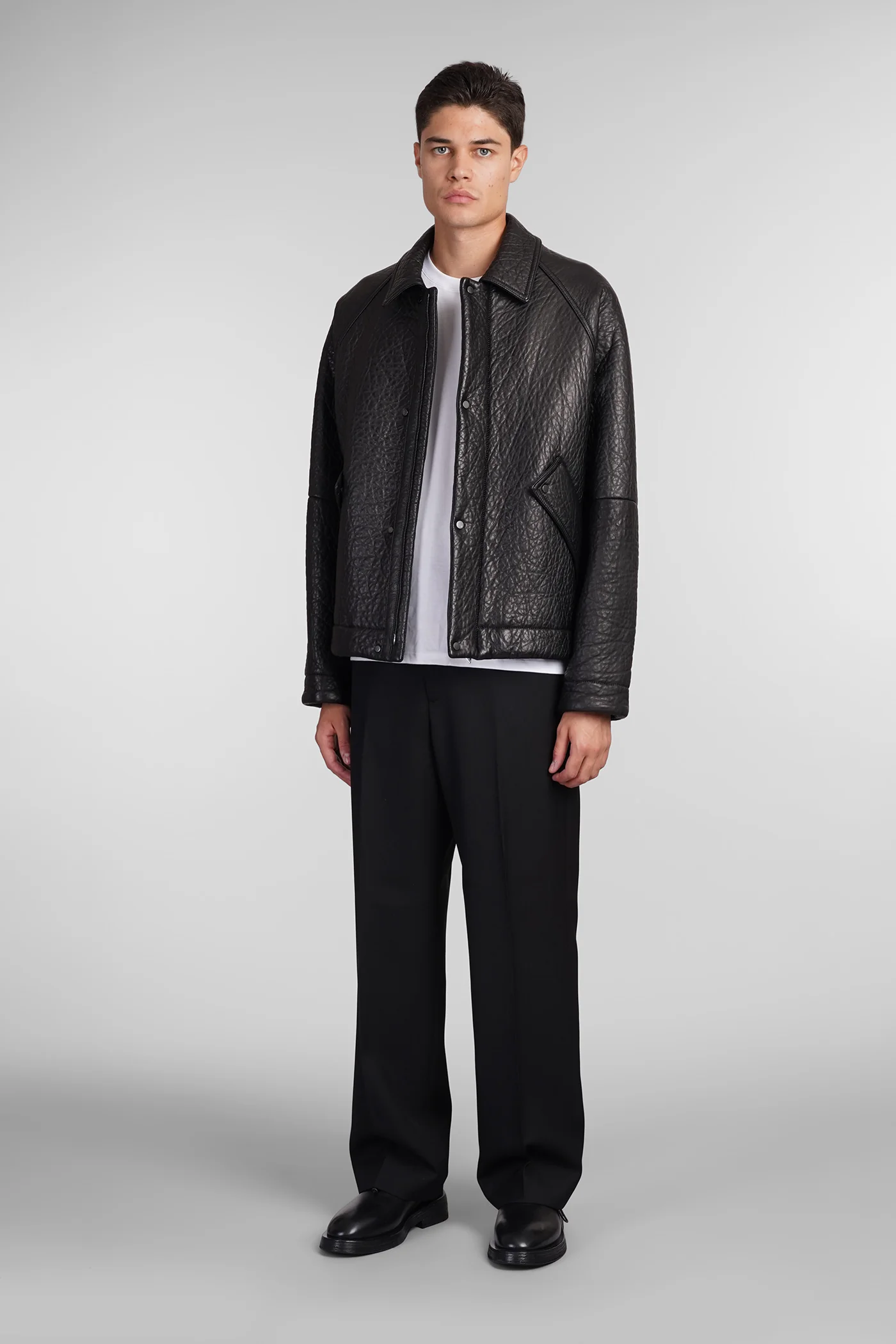 Leather jacket in black leather - Image 2