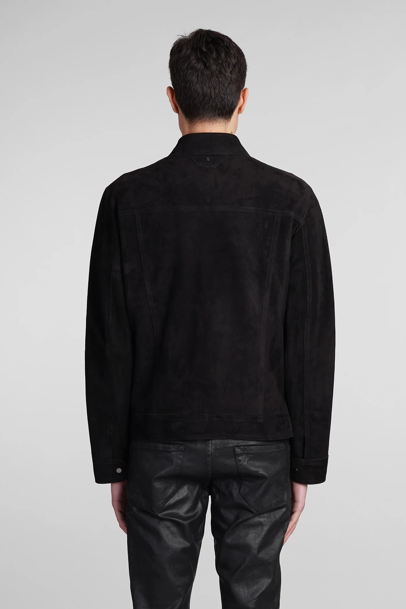 Leather jacket in black suede - Image 3