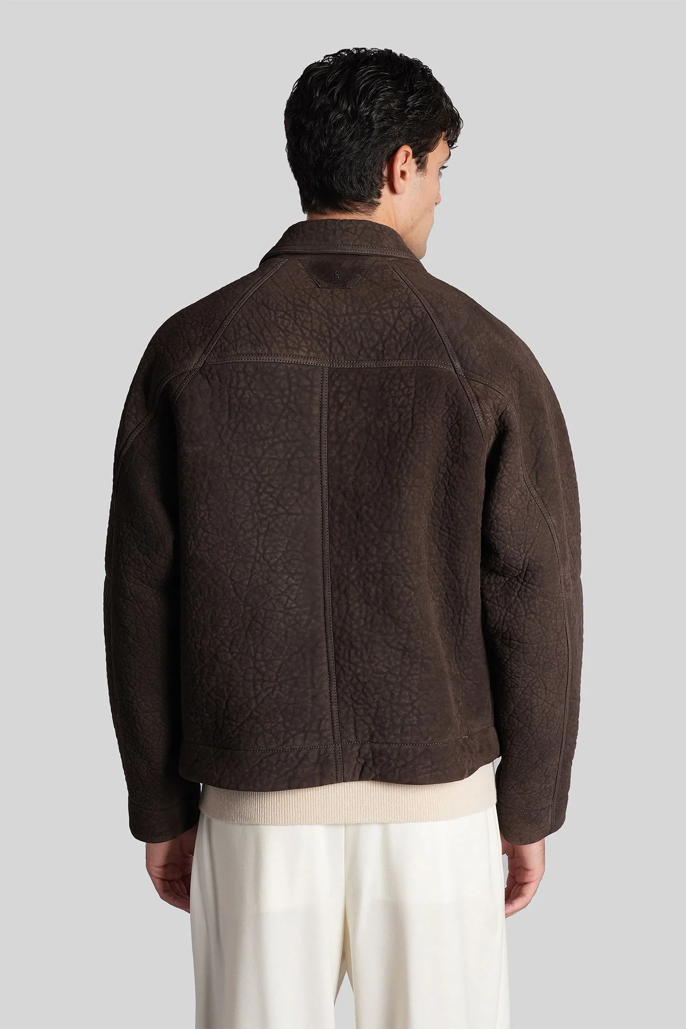 Leather jacket in brown leather - Image 3