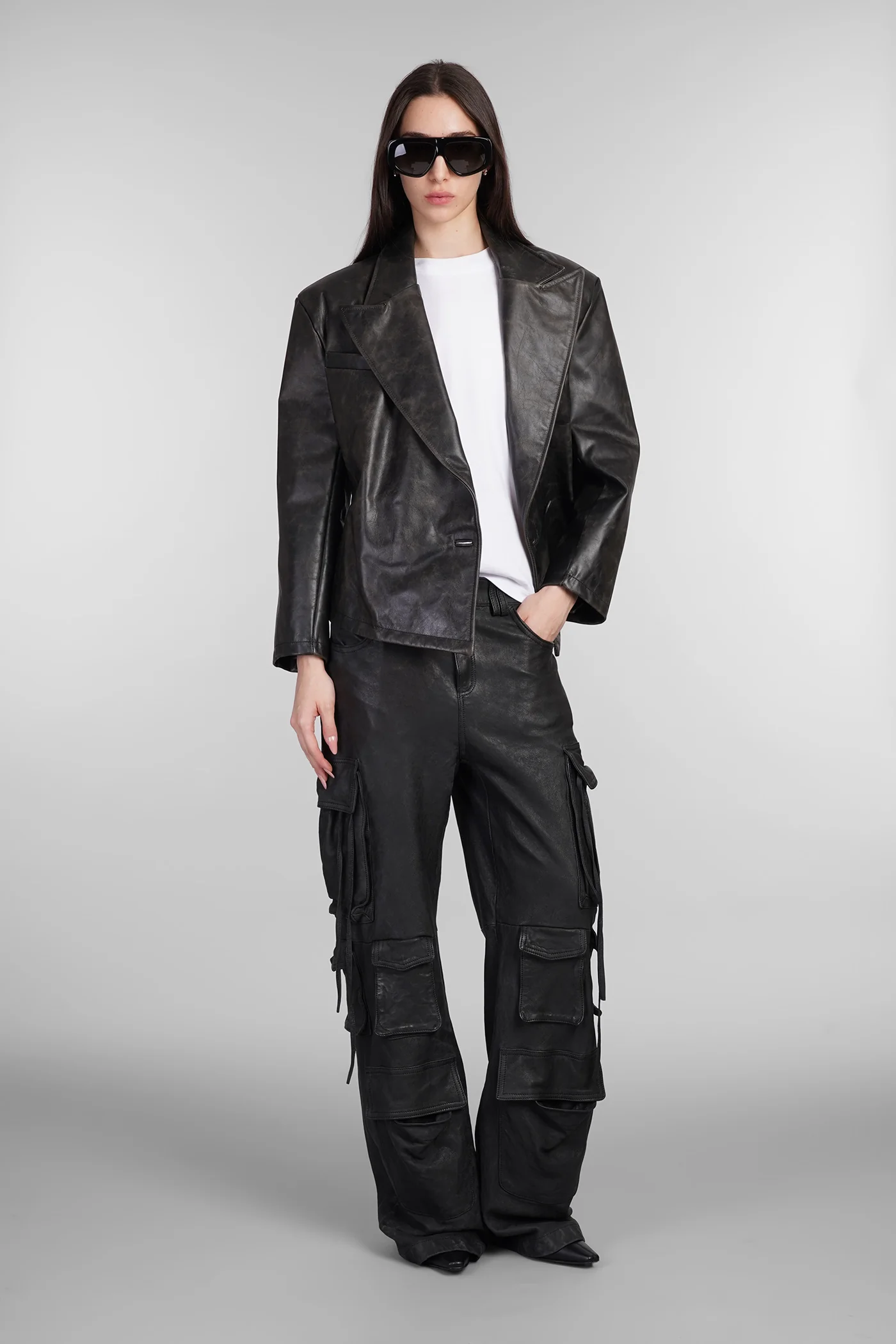 Pants in black leather - Image 2