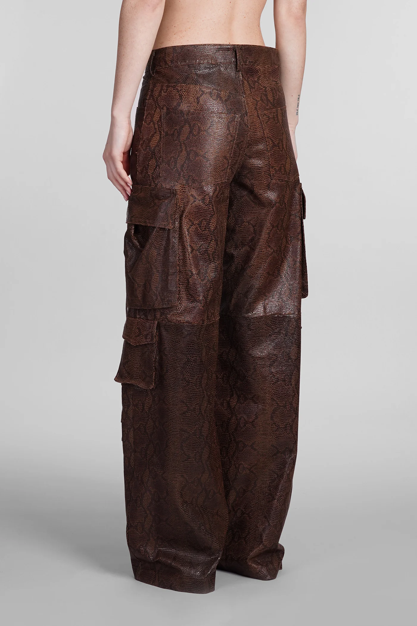 Pants in brown leather - Image 3