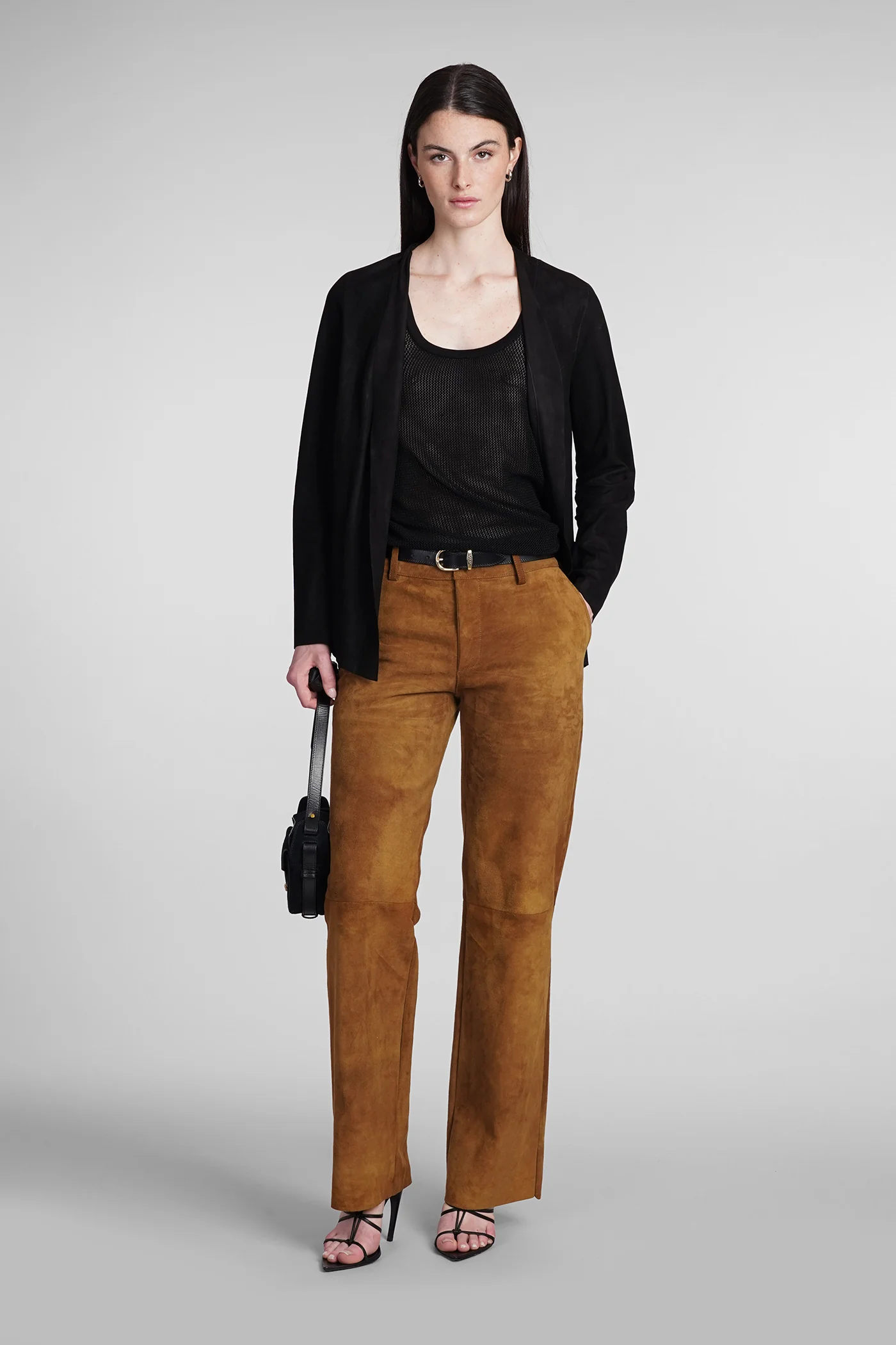 Pants in Camel suede - Image 2