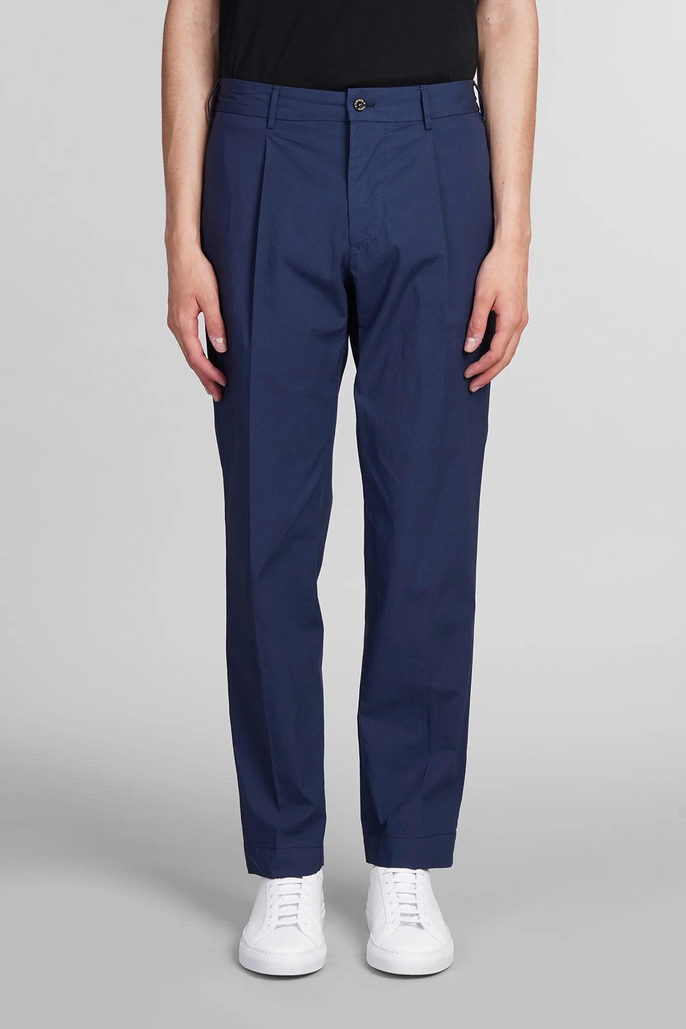 Pants in blue cotton