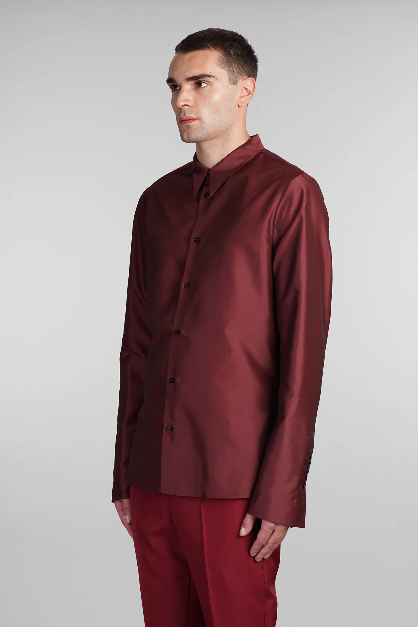 N16 Shirt in bordeaux polyester - Image 4