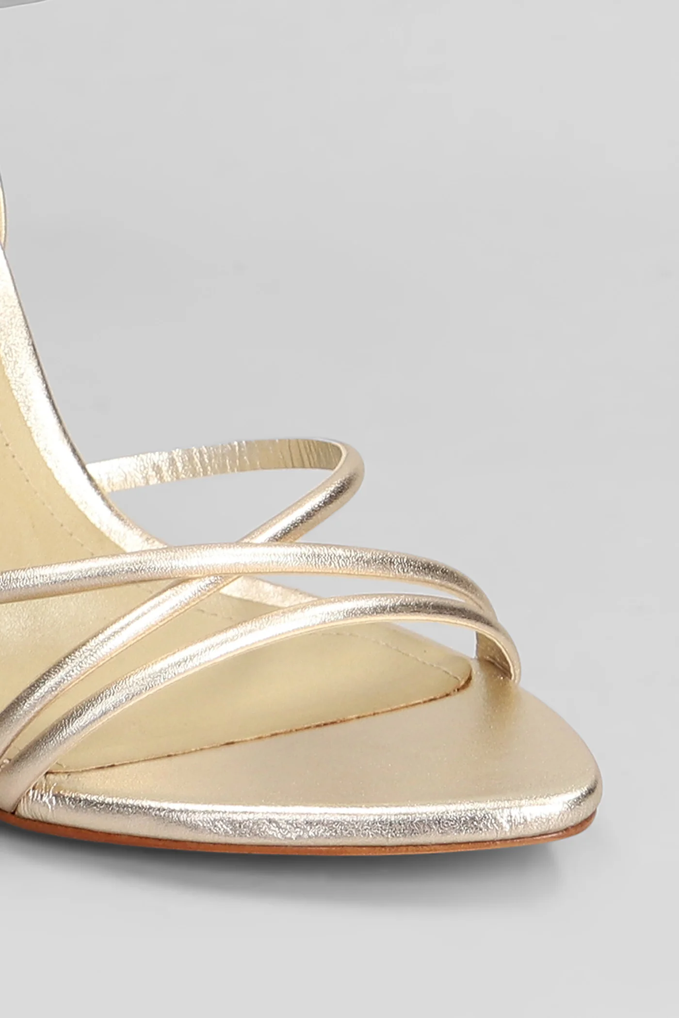 Sandals in platinum leather - Image 5