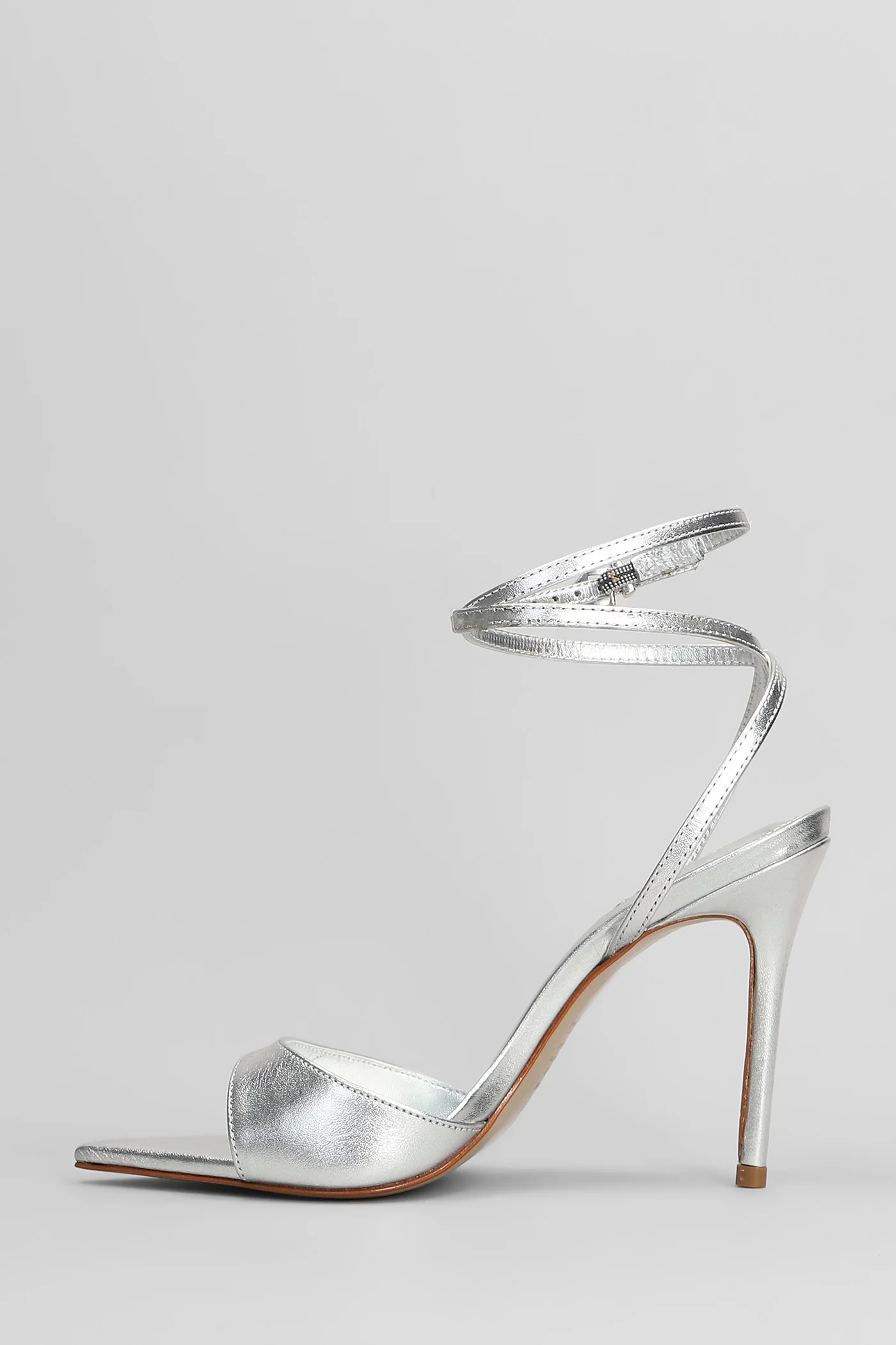 Sandals in silver leather - Image 3