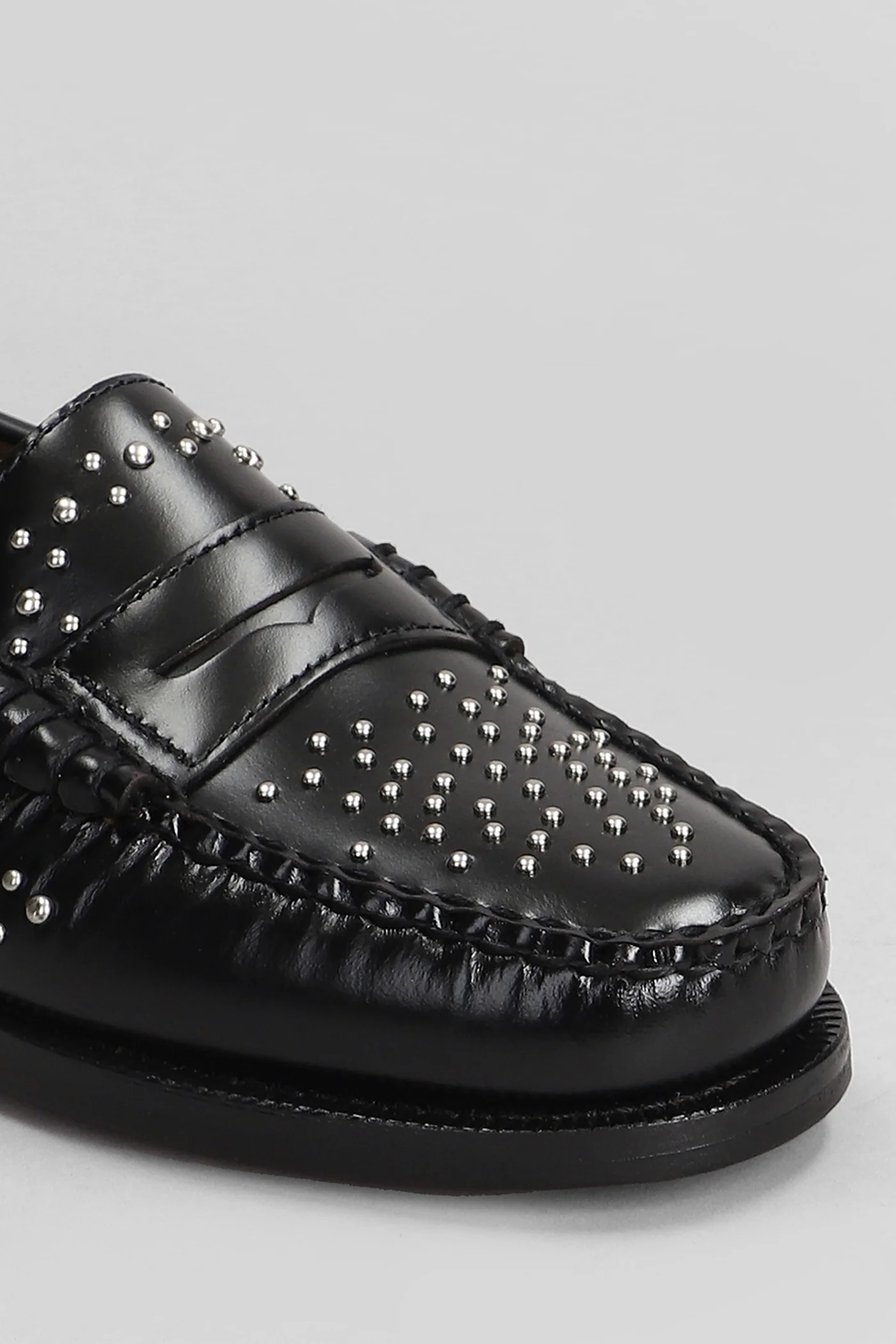Dan studs Loafers in black leather - Image 5