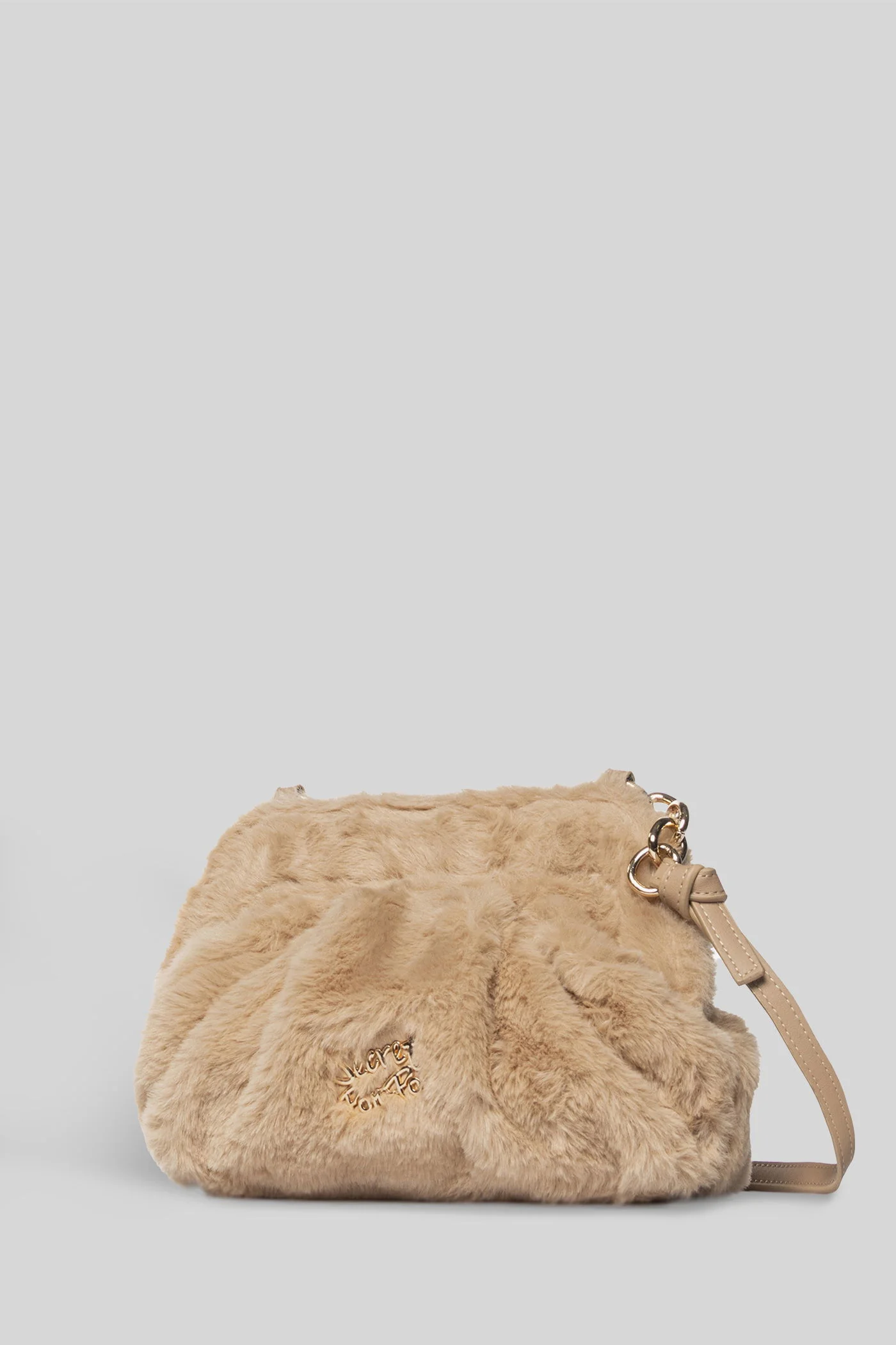 Margaret fur small Shoulder bag in Camel Polyuretan - Image 2