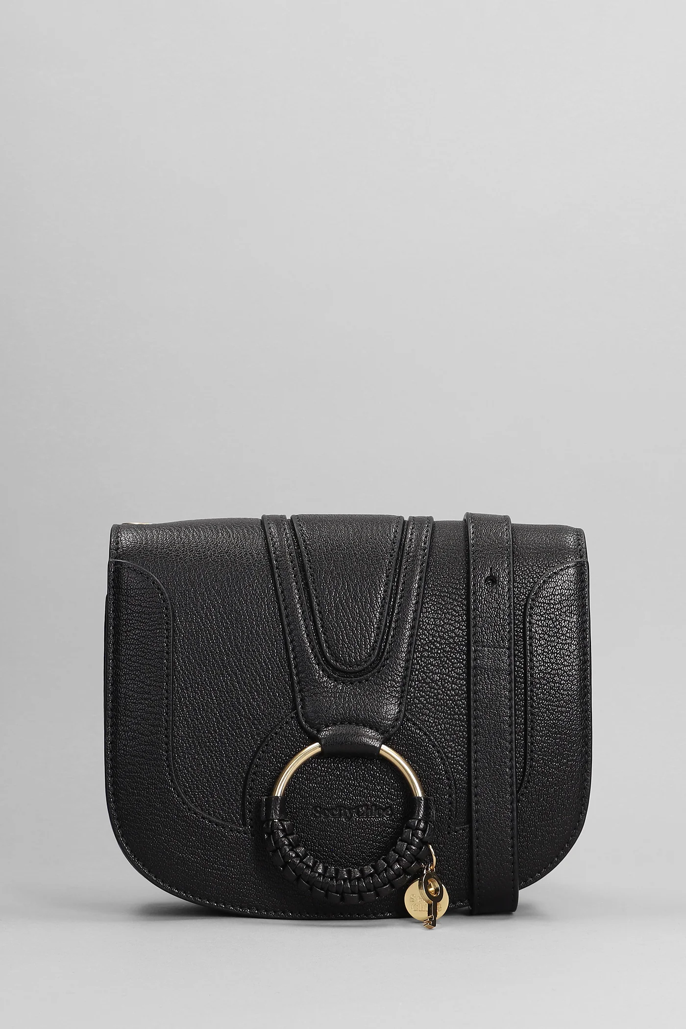 Hana media Shoulder bag in black leather