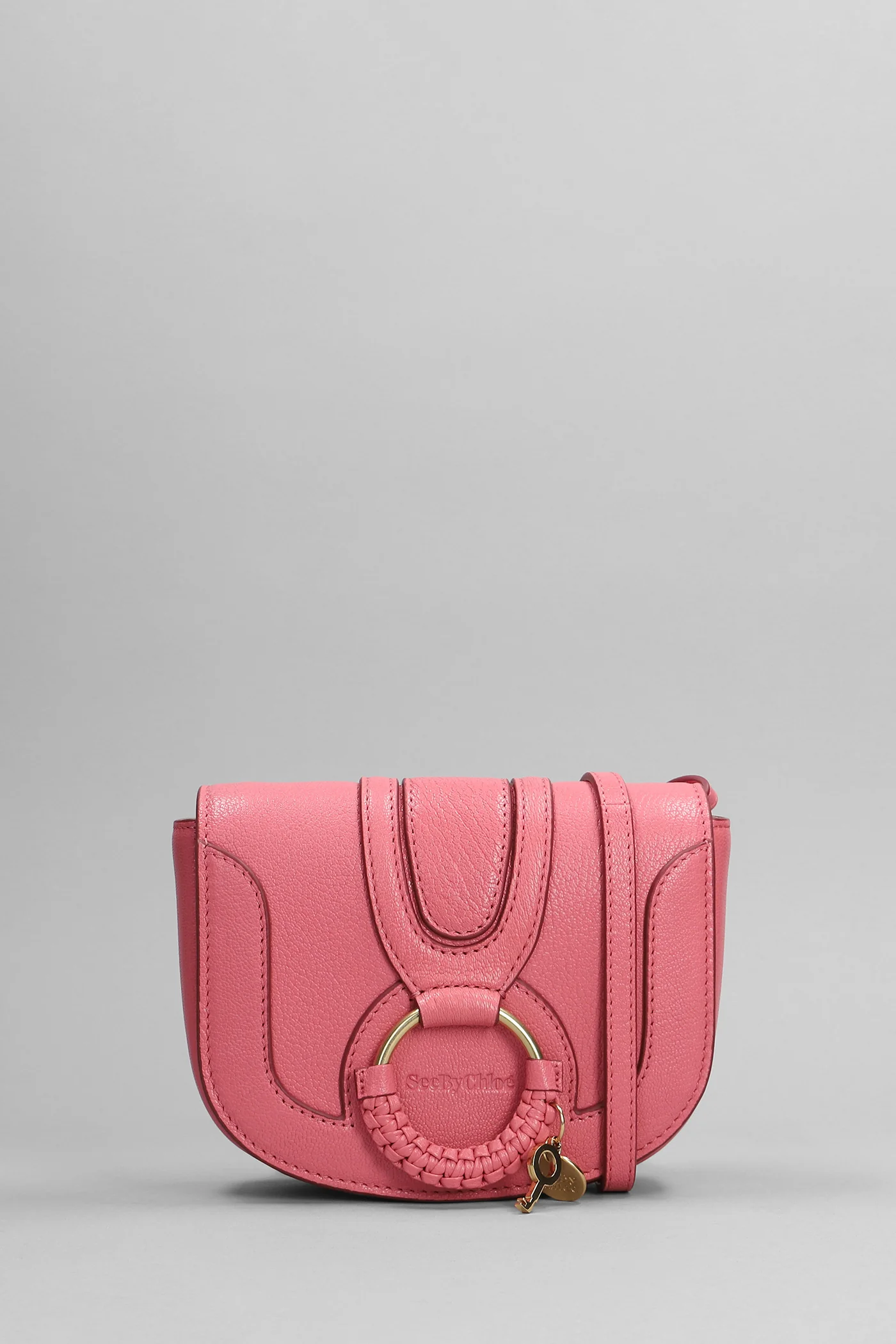 Hana mini Shoulder bag in rose-pink leather