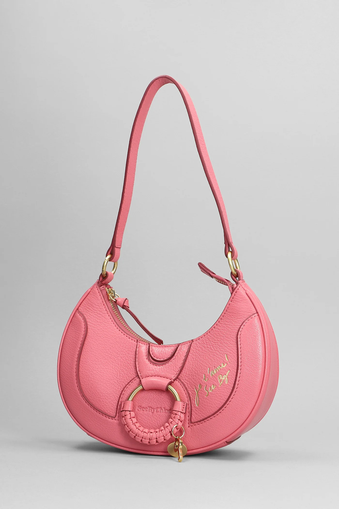 Hana Shoulder bag in rose-pink leather - Image 2