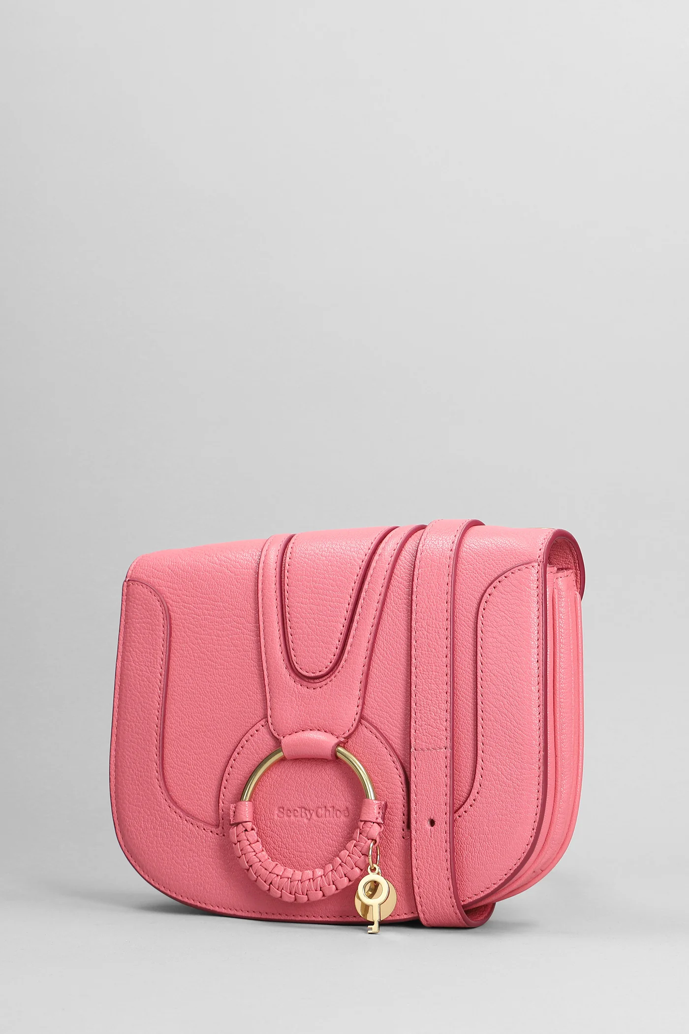 Hana Shoulder bag in rose-pink leather - Image 2
