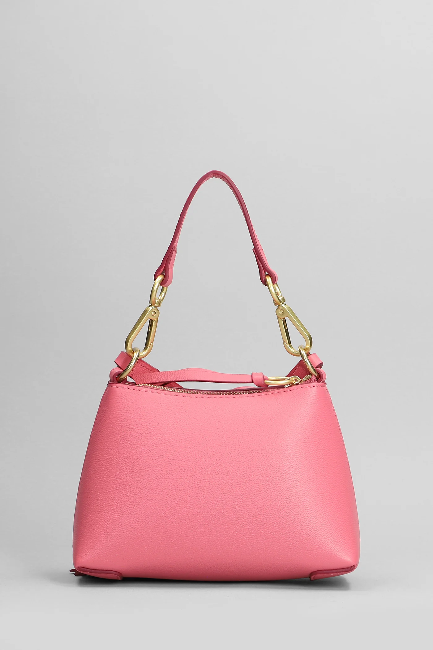 Joan mini Shoulder bag in rose-pink leather - Image 3