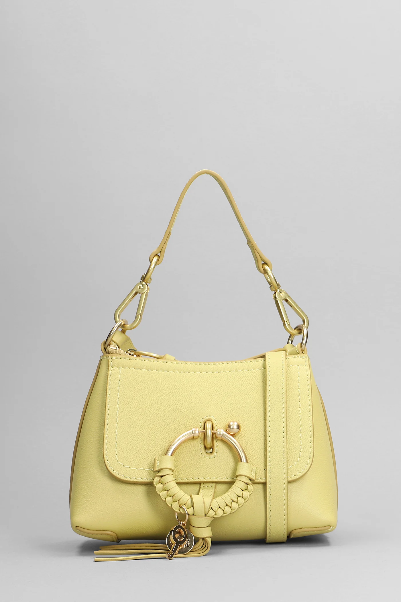 Joan mini Shoulder bag in yellow leather