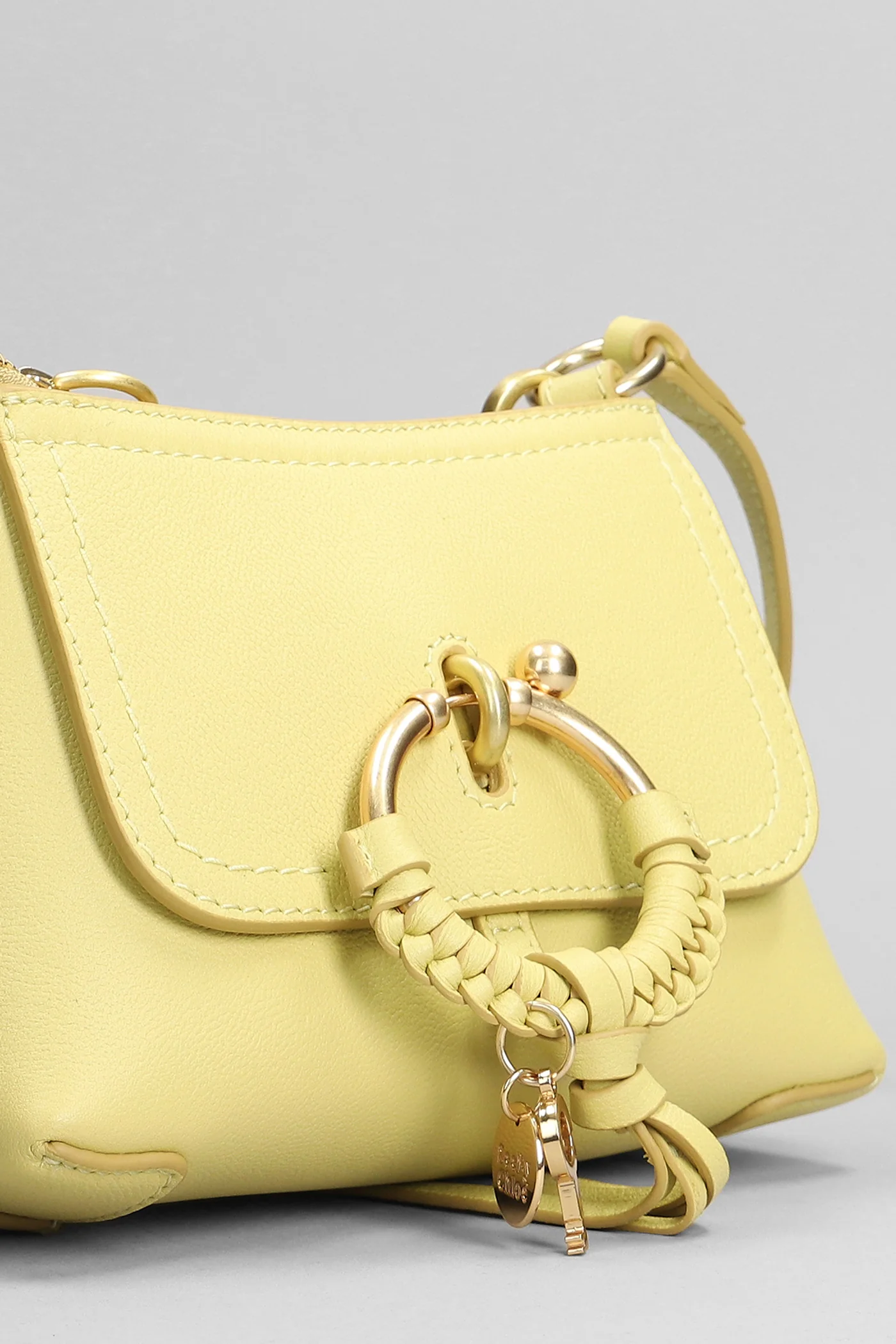 Joan mini Shoulder bag in yellow leather - Image 4