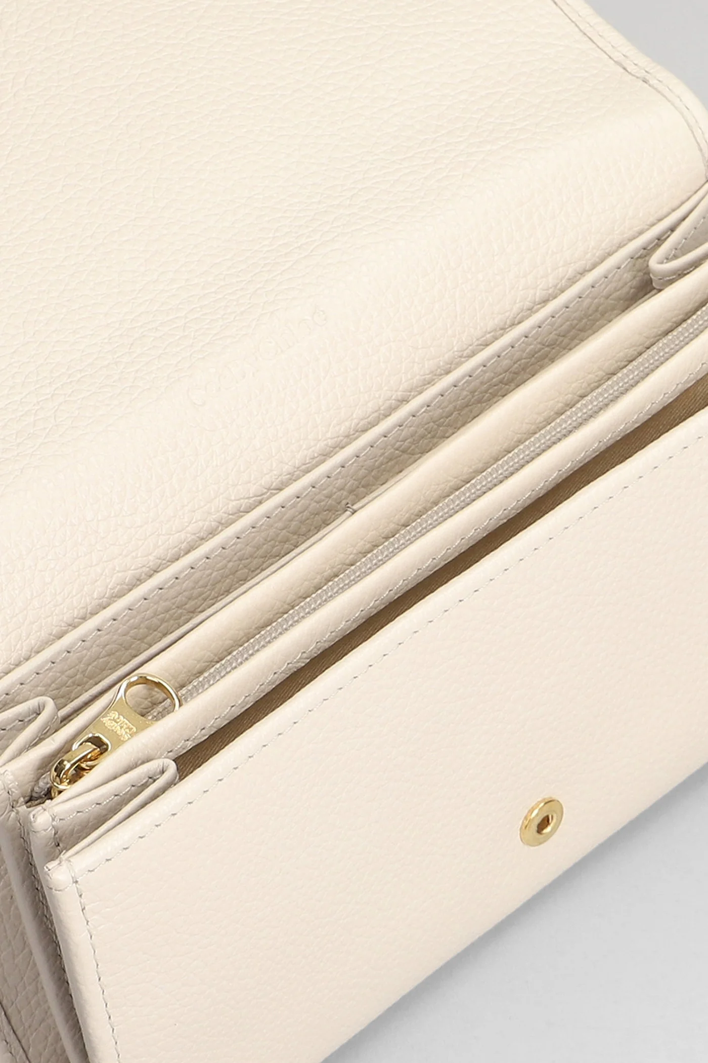 Lizzie Wallet in beige leather - Image 4