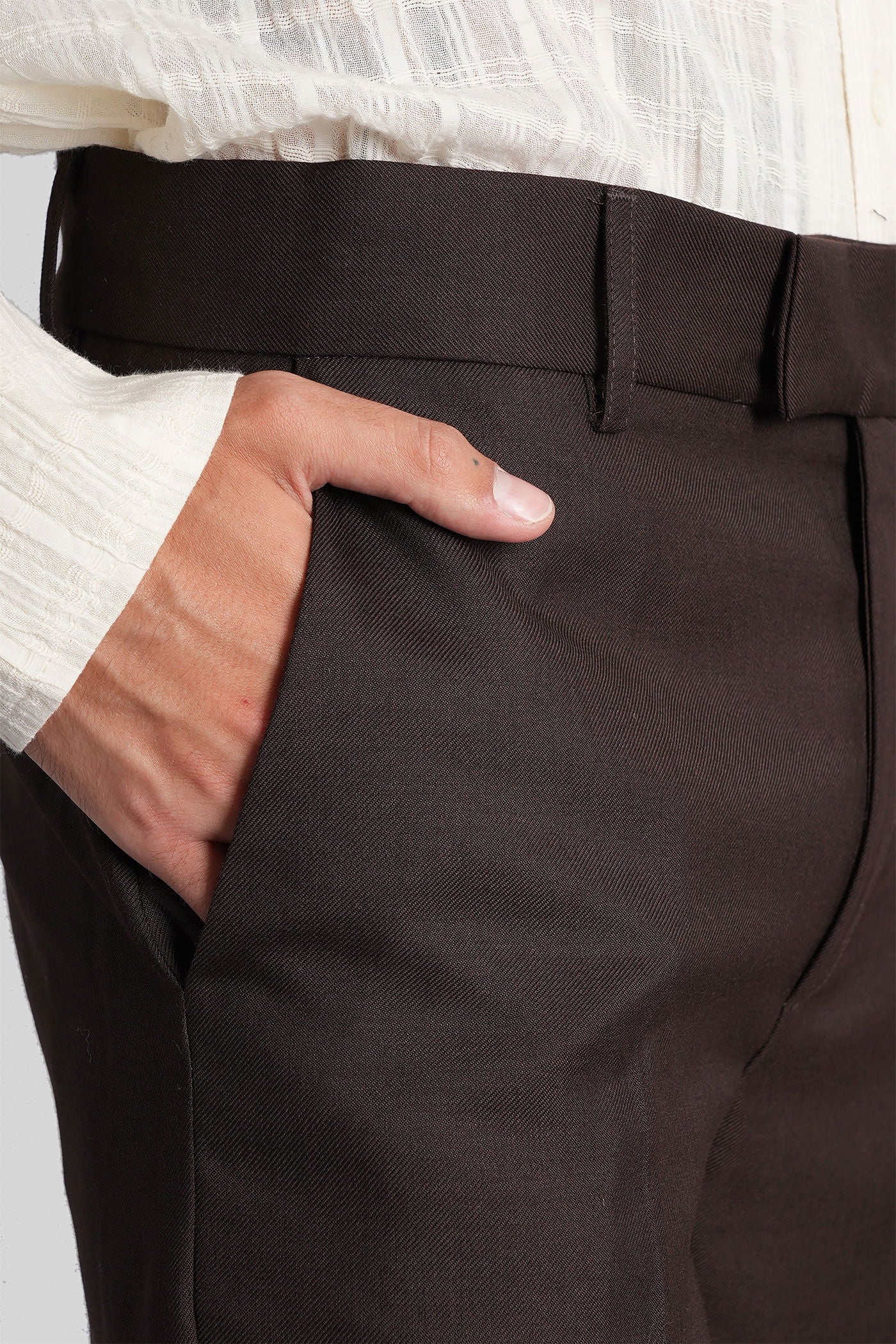 Mike Pants in brown polyester - Image 5