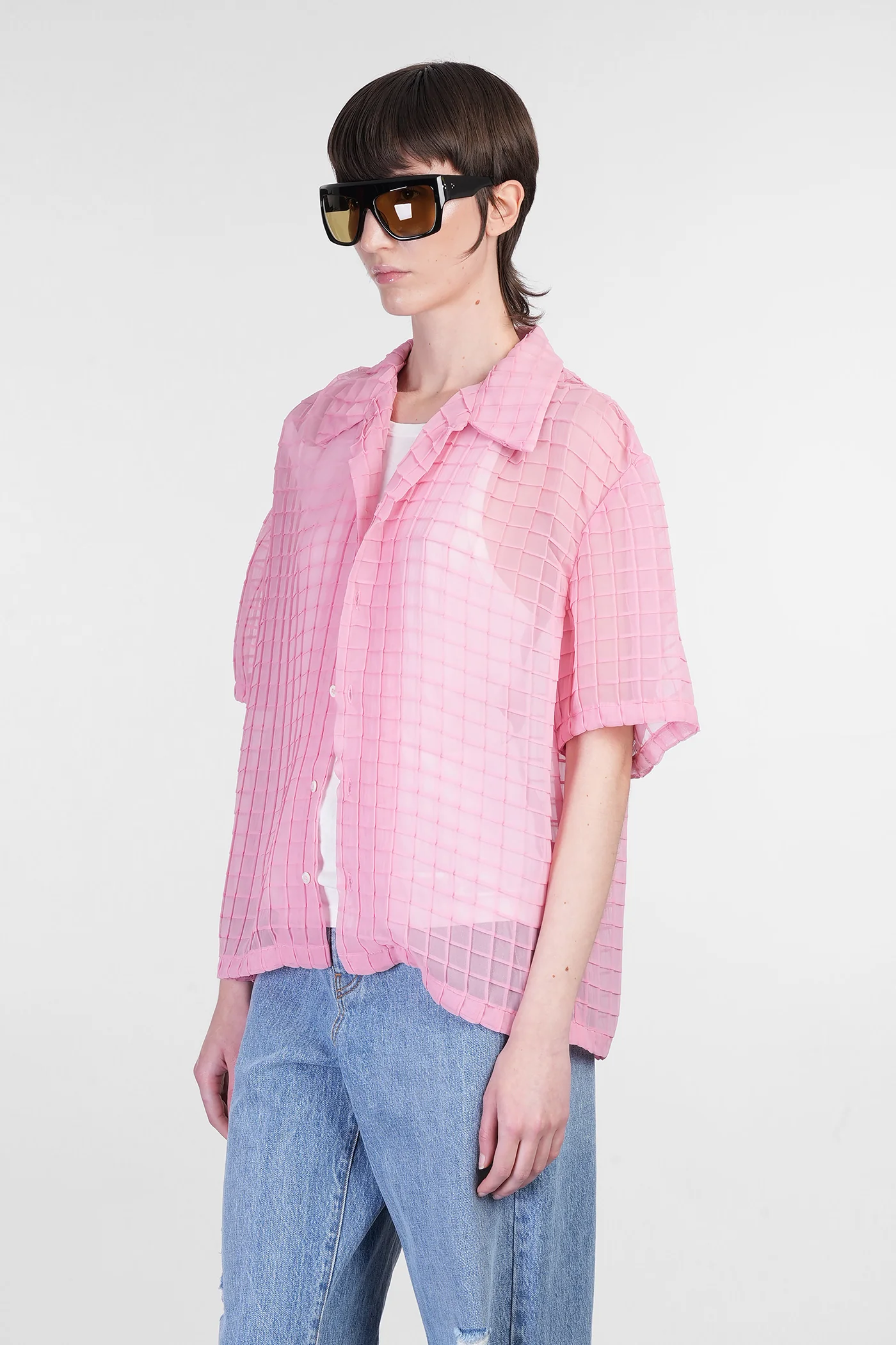 Sergio Shirt in rose-pink polyester - Image 4