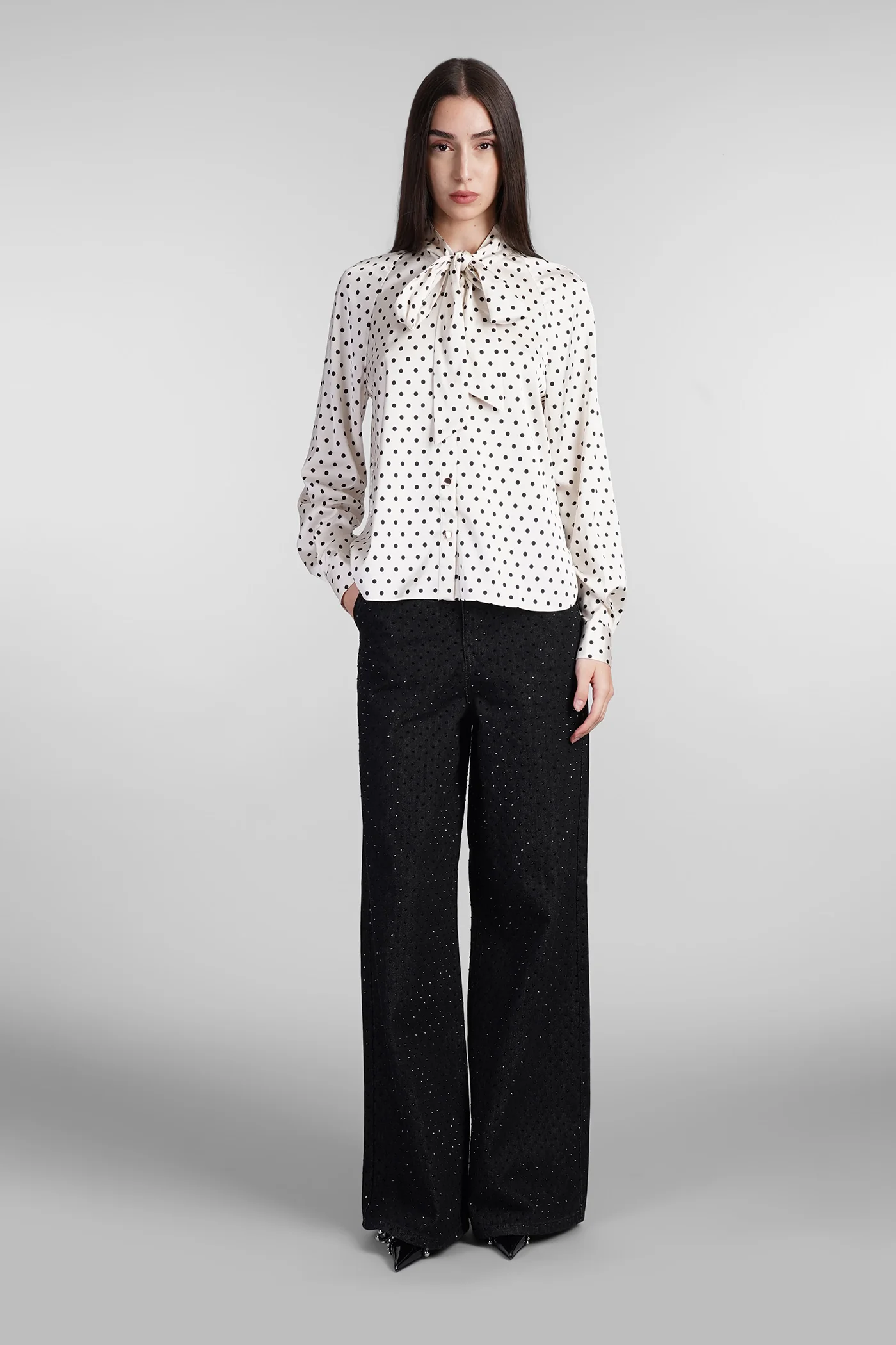 Blouse in beige polyester - Image 2