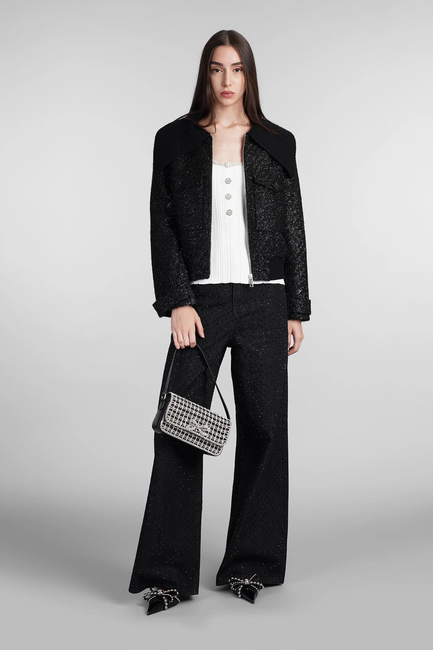 Bomber Jacket in black polyester - Image 2