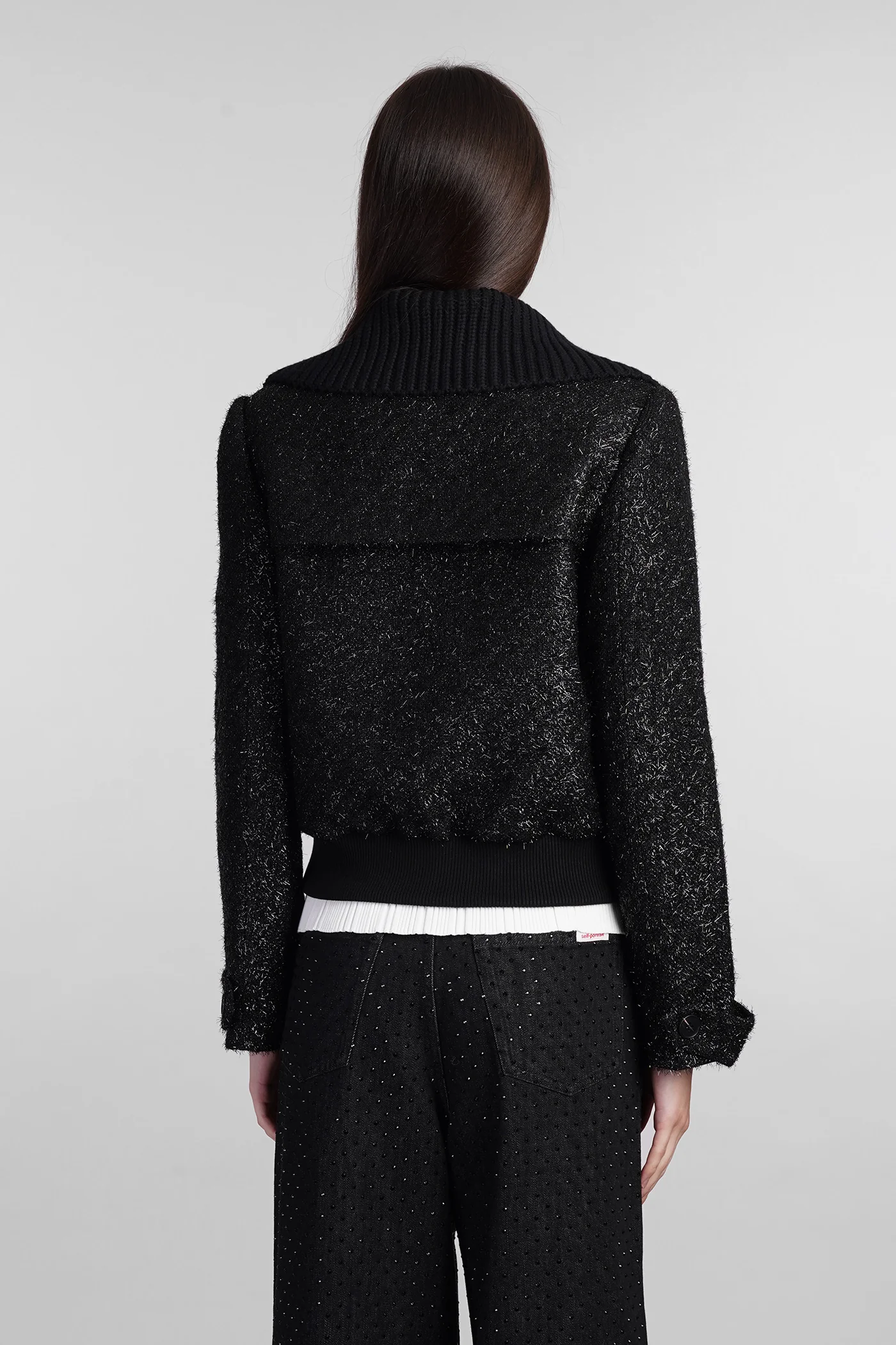 Bomber Jacket in black polyester - Image 3
