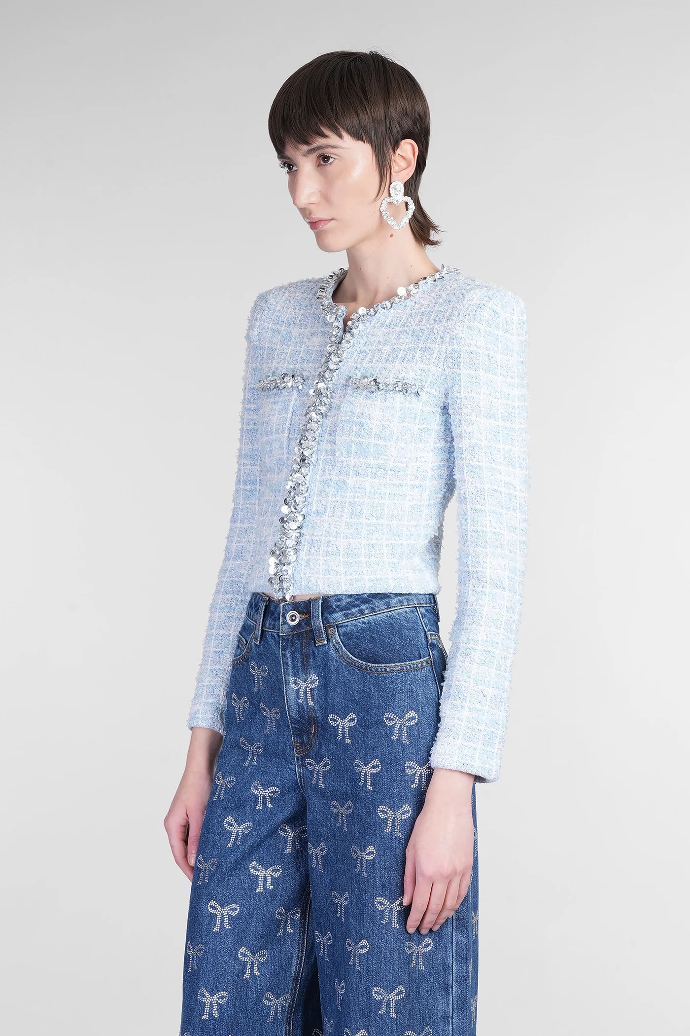 Cardigan in blue polyester - Image 4