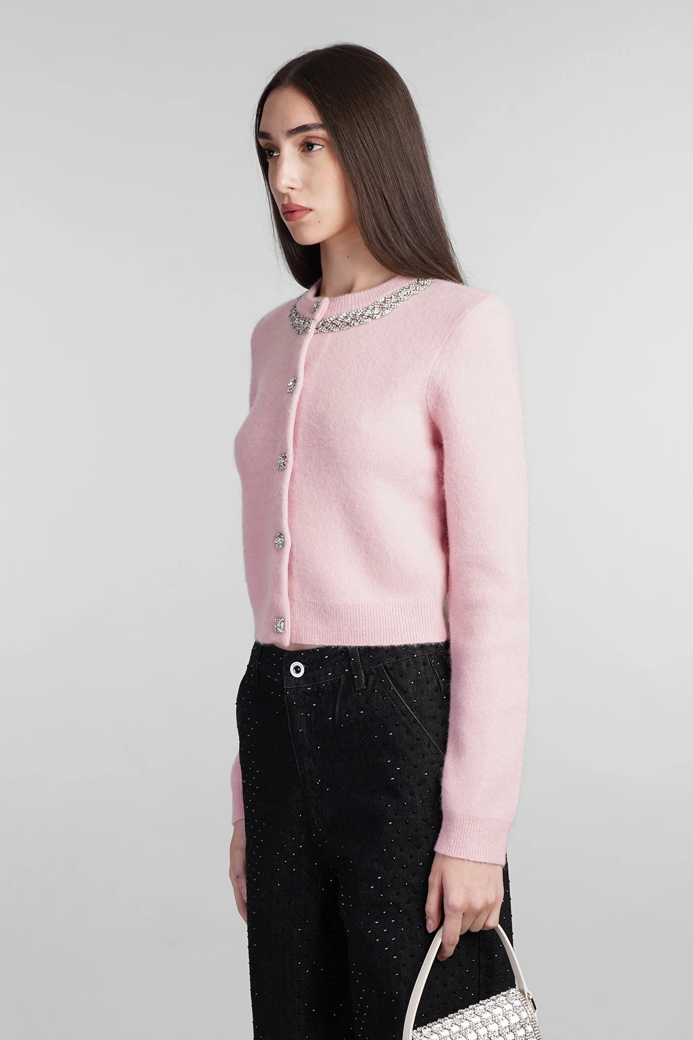 Cardigan in rose-pink viscose - Image 4