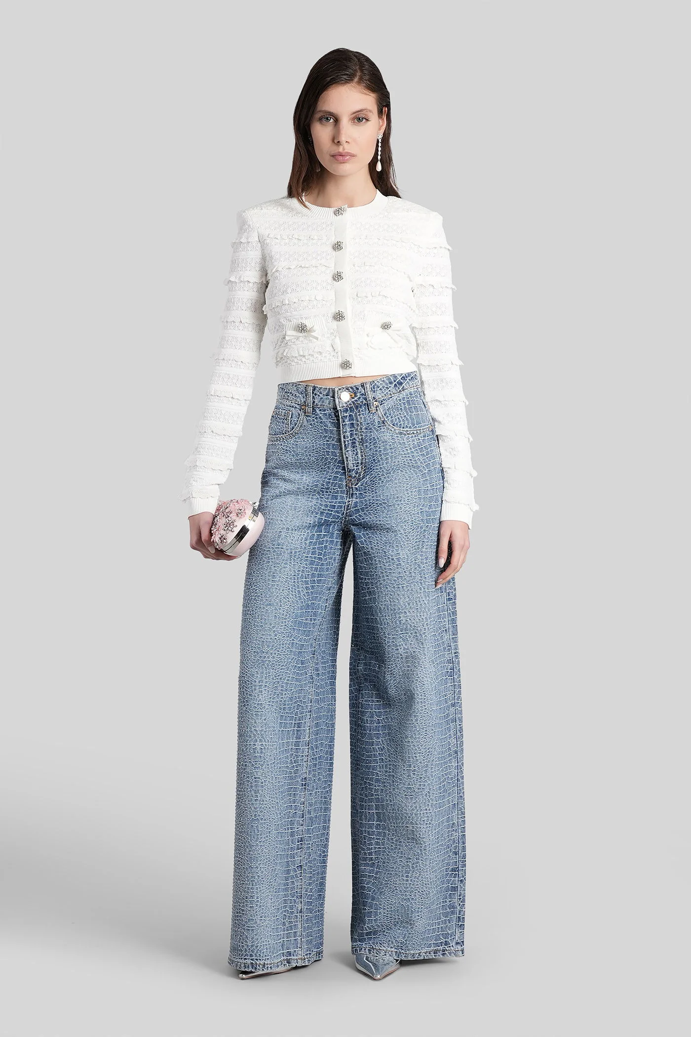 Cardigan in white viscose - Image 2