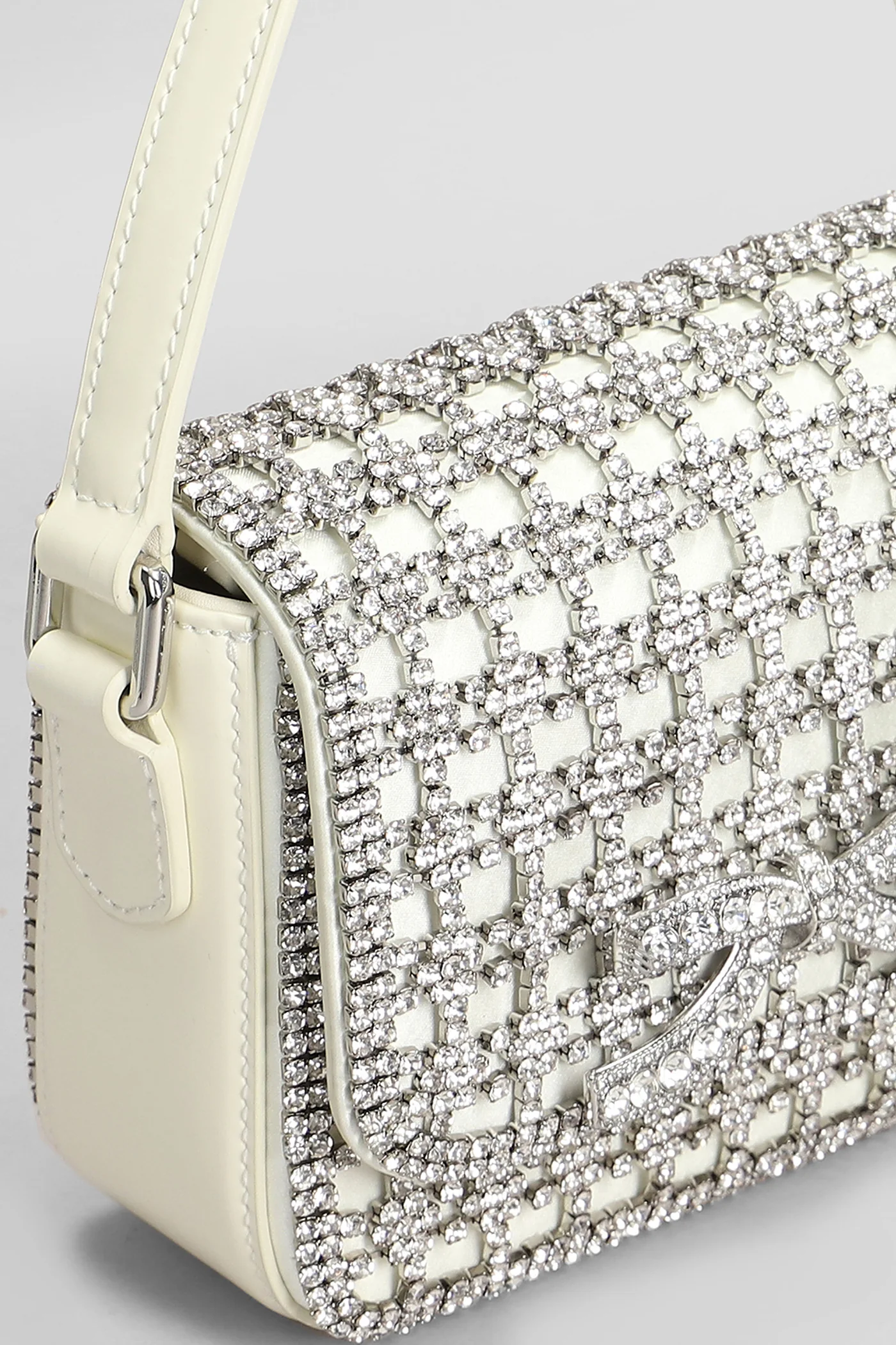 Crystal micro bag Hand bag in beige polyester - Image 4