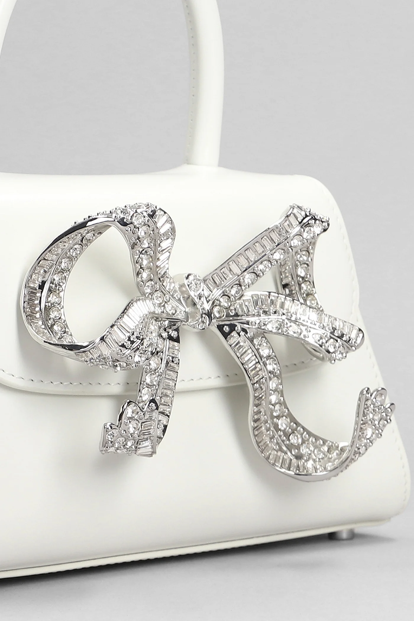 Diamante mini Shoulder bag in white leather - Image 4