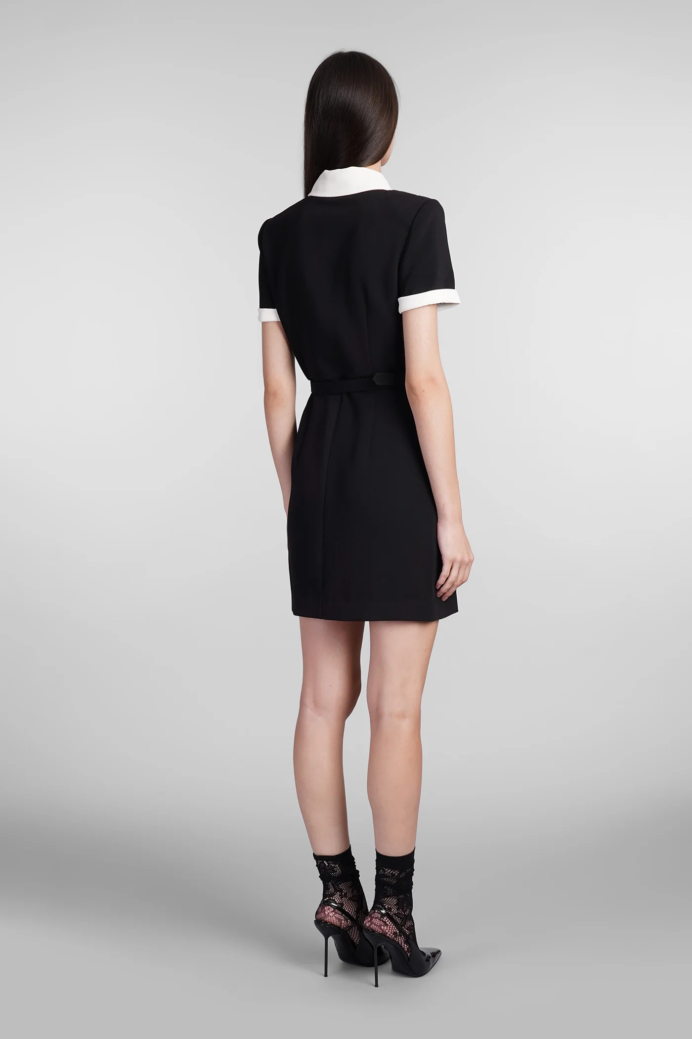 Dress woman in black polyester - Image 3