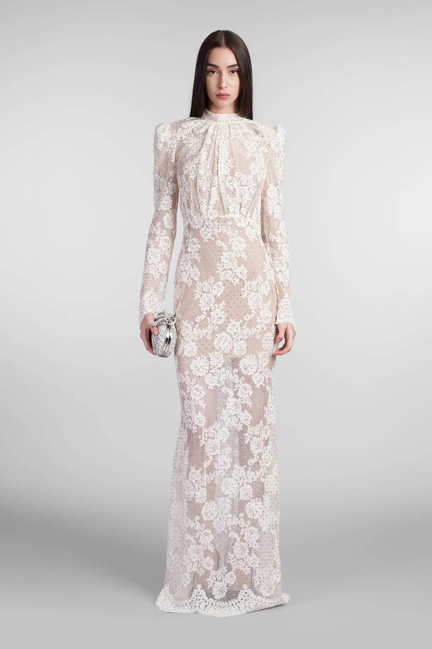 Dress woman in white polyester - Image 2