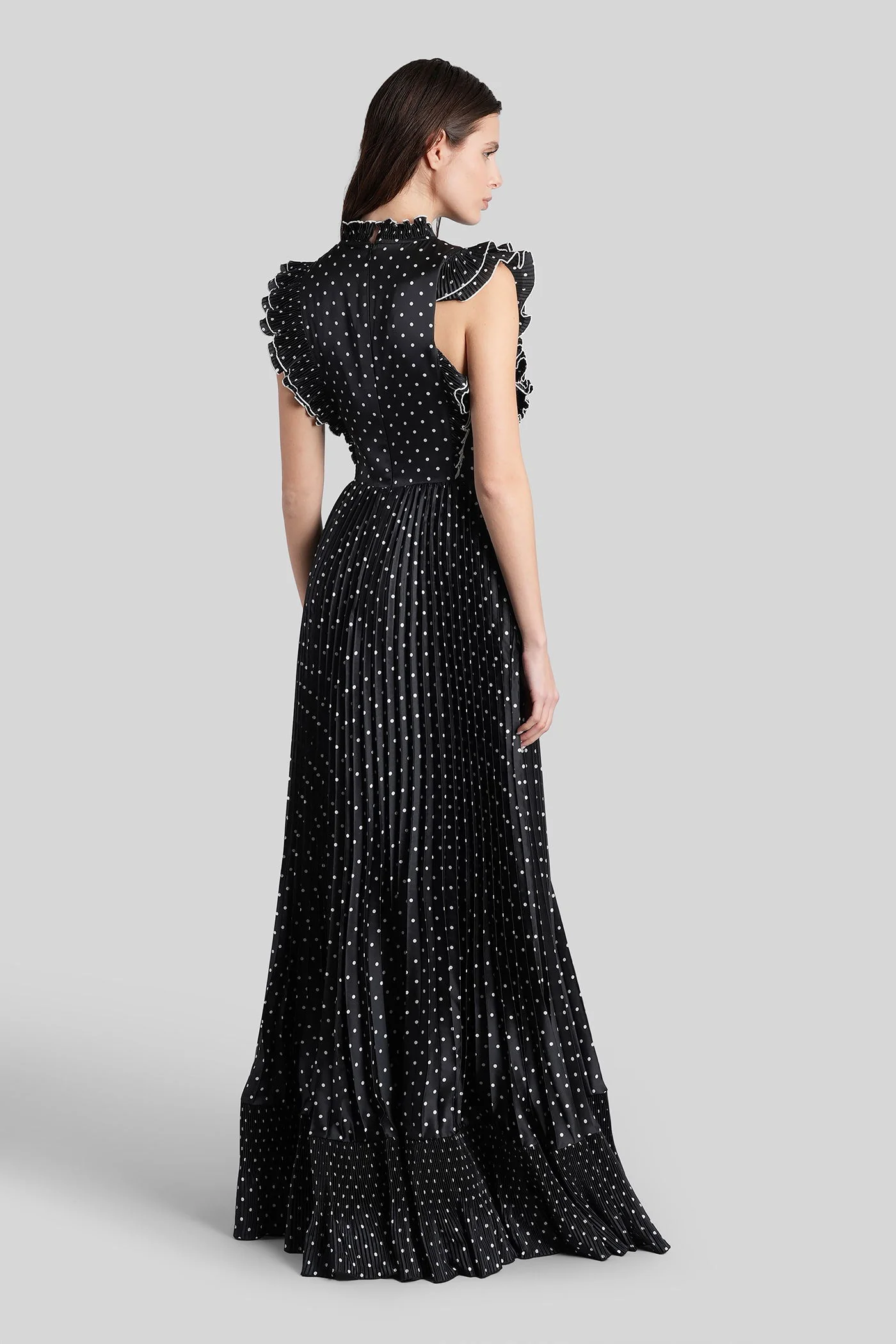 Long dress in black polyester - Image 3