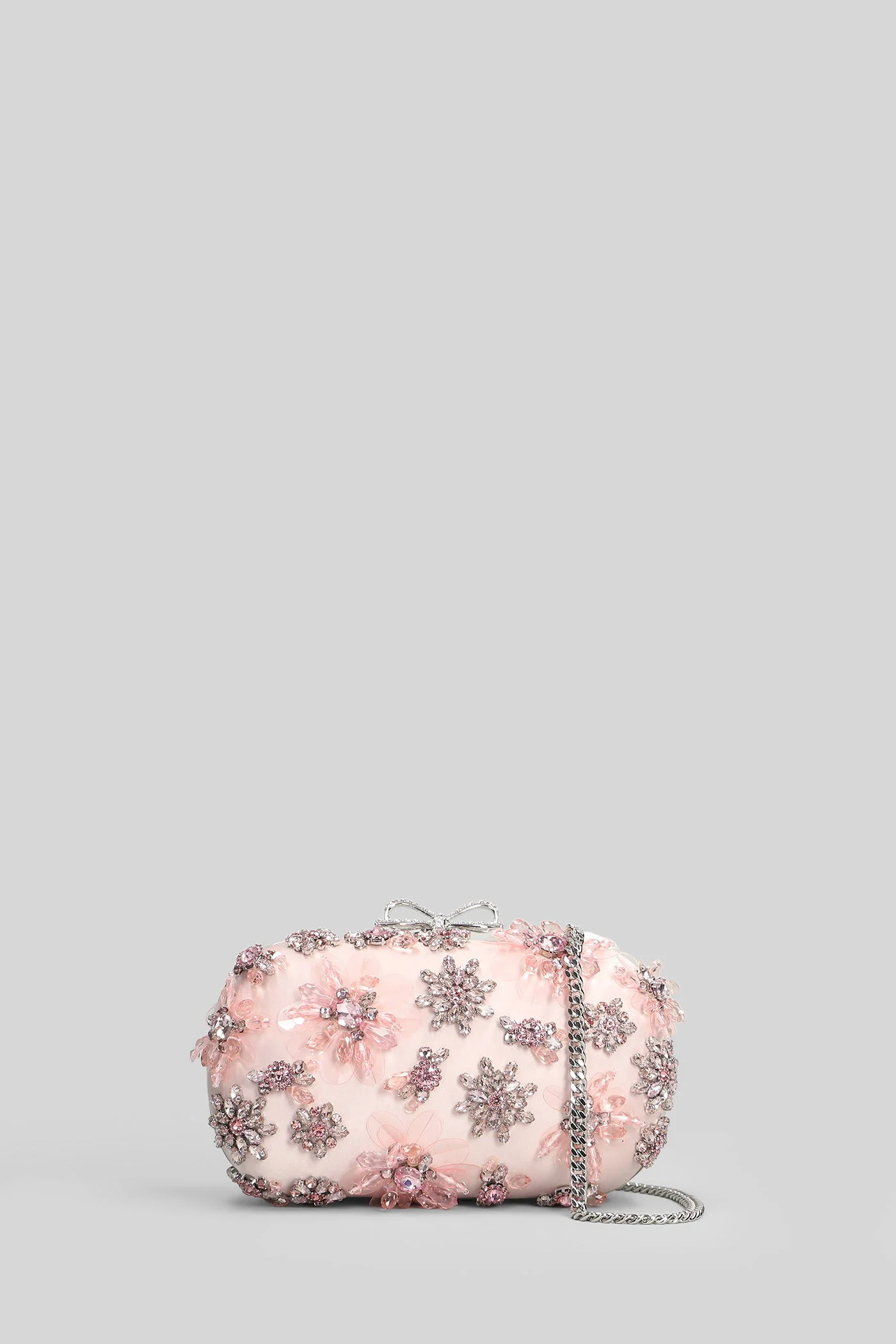 Shoulder bag in rose-pink polyester