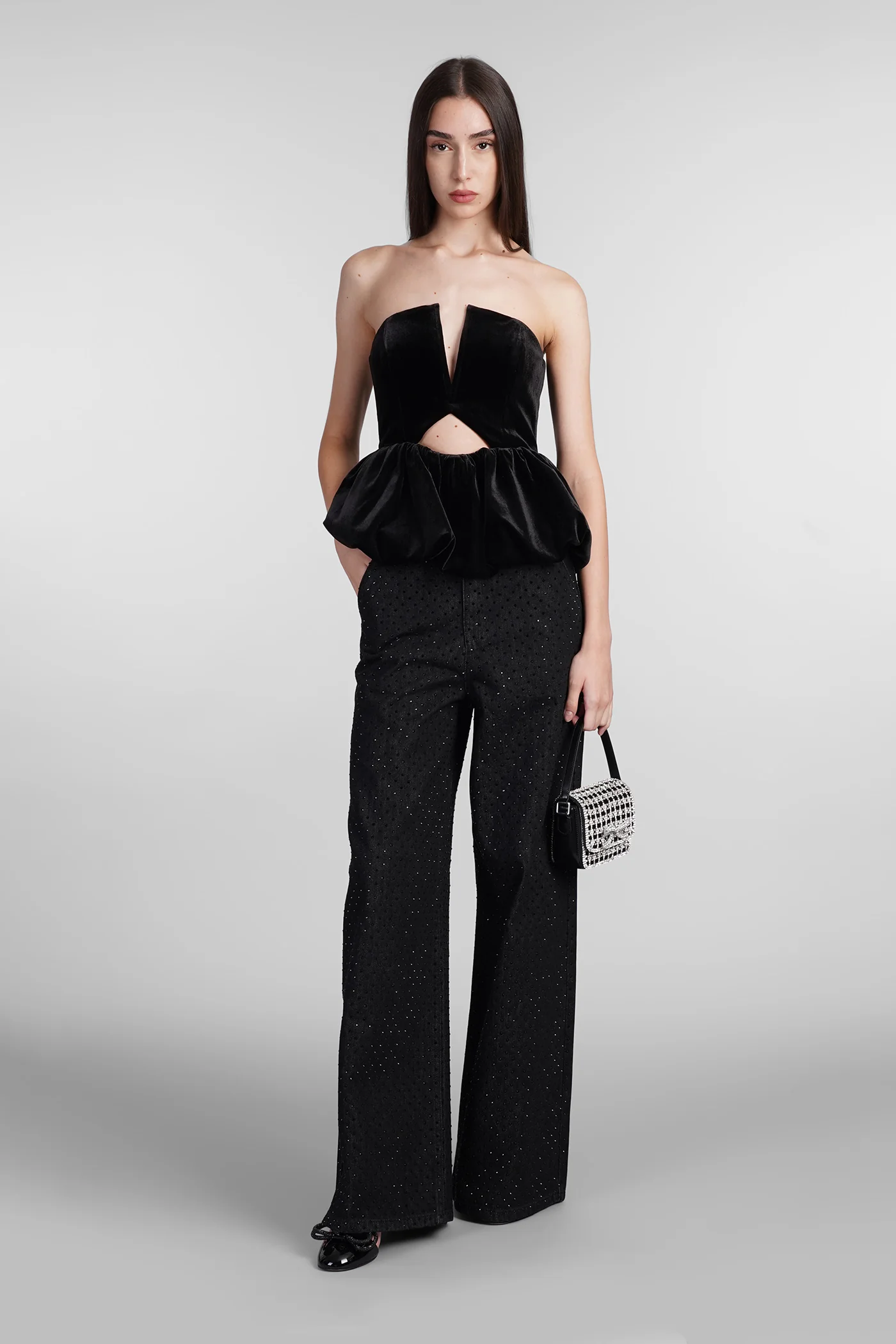 Topwear in black polyester - Image 2