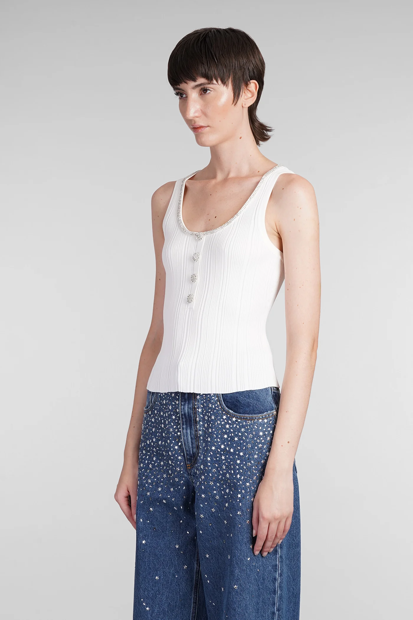 Topwear in white viscose - Image 4