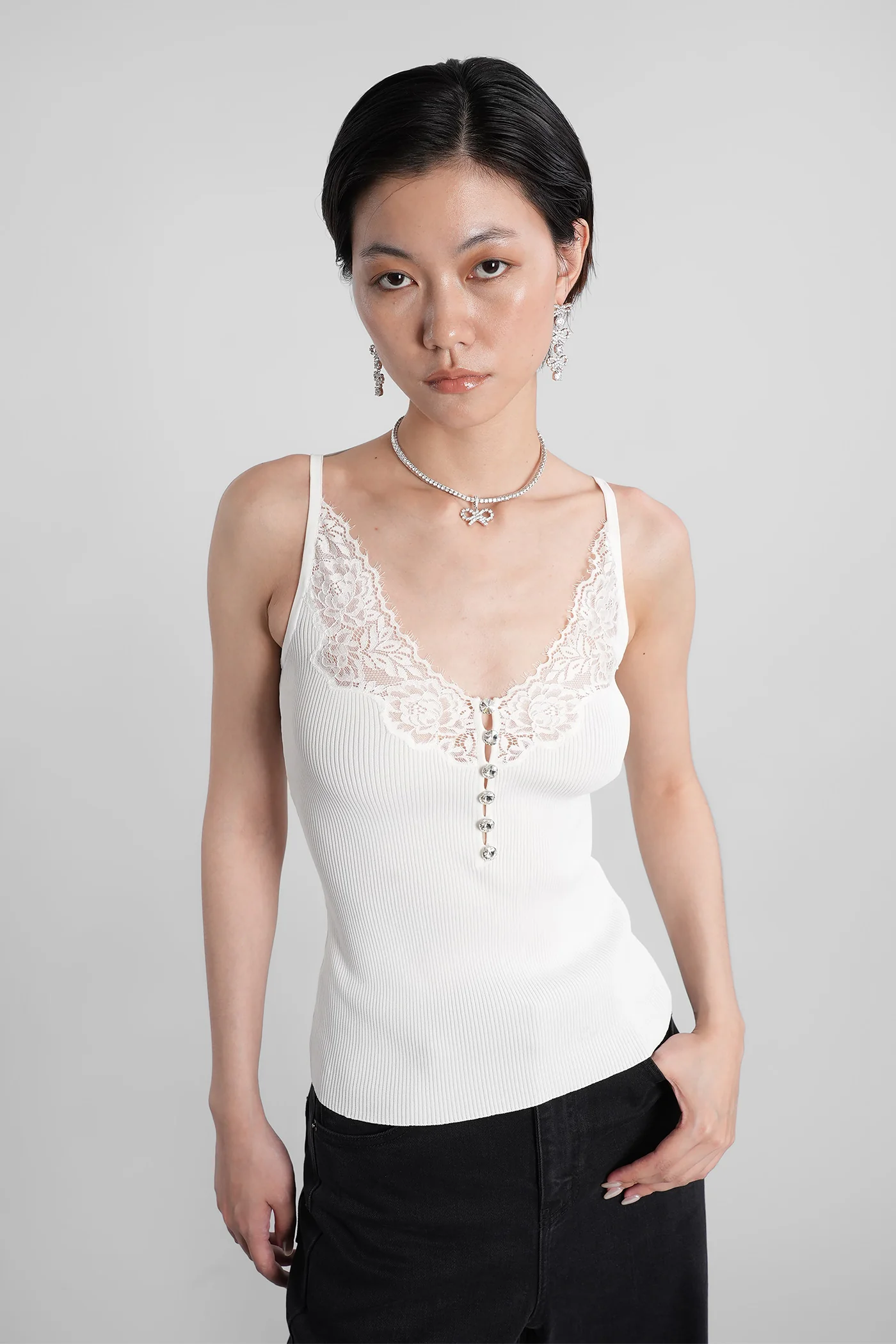 Topwear in white viscose