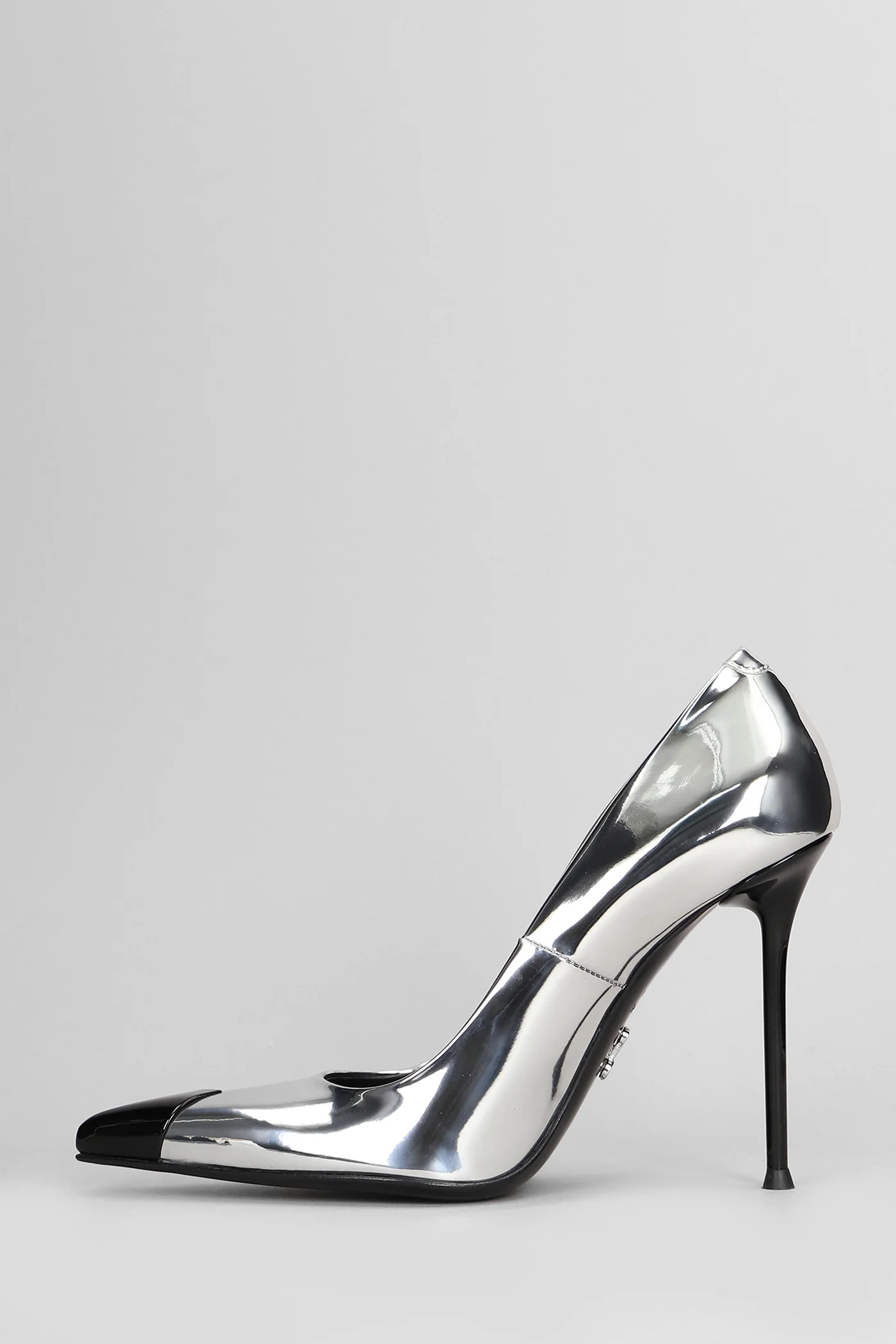 Ley 5-Pu Pumps in silver leather - Image 3