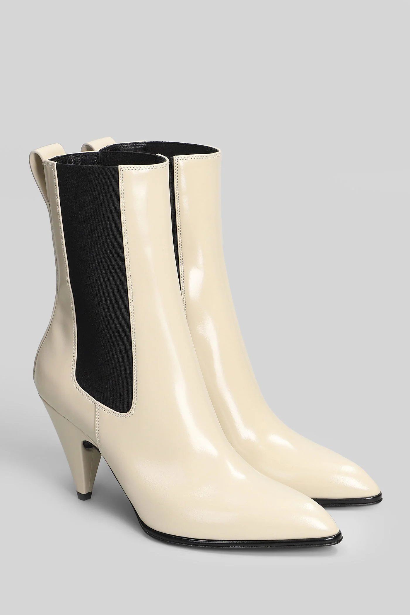 Bootle 85 High heels Ankle boots in beige leather - Image 2