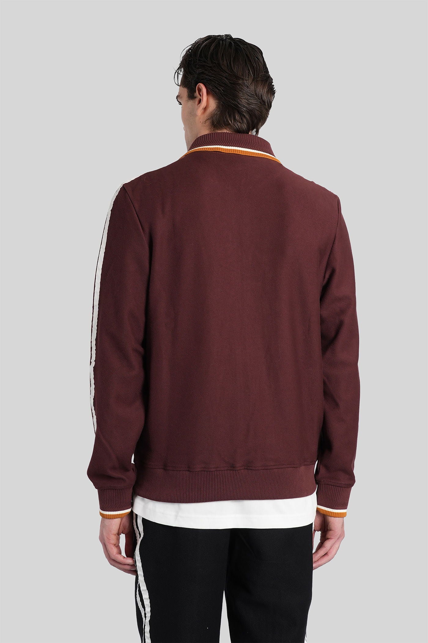 Casual jacket in bordeaux cotton - Image 3