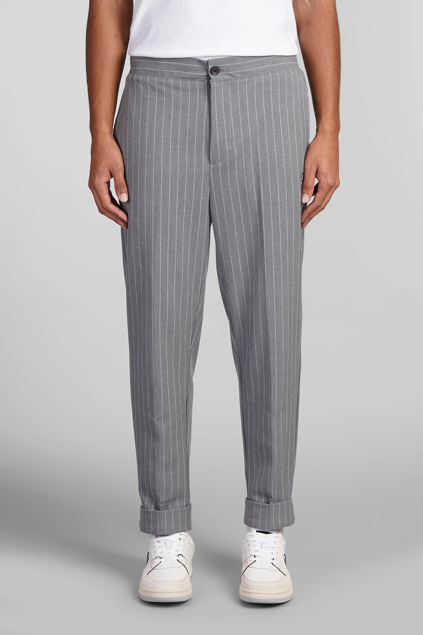Pants in grey polyester