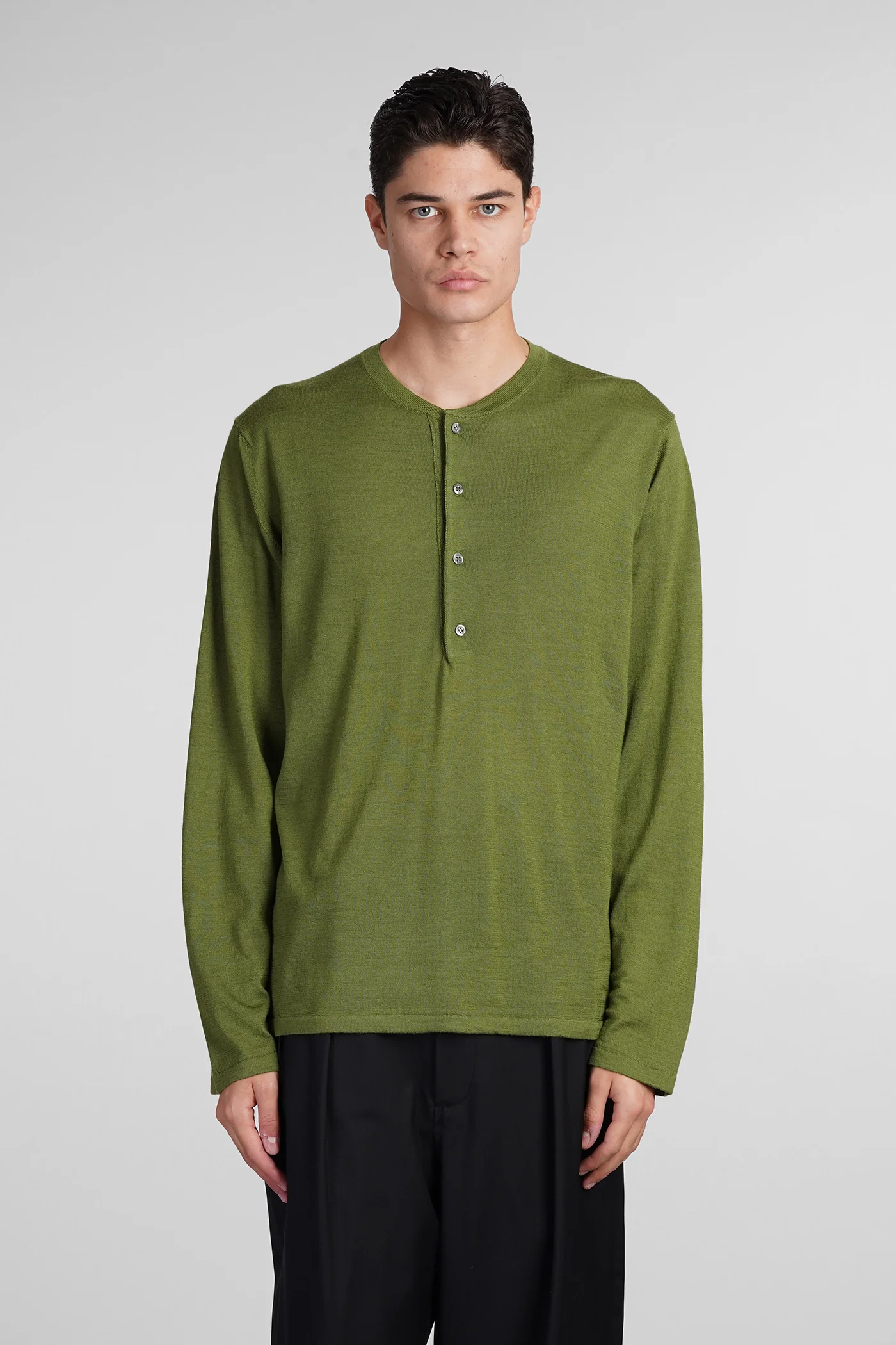 Knitwear in green wool - Image 6