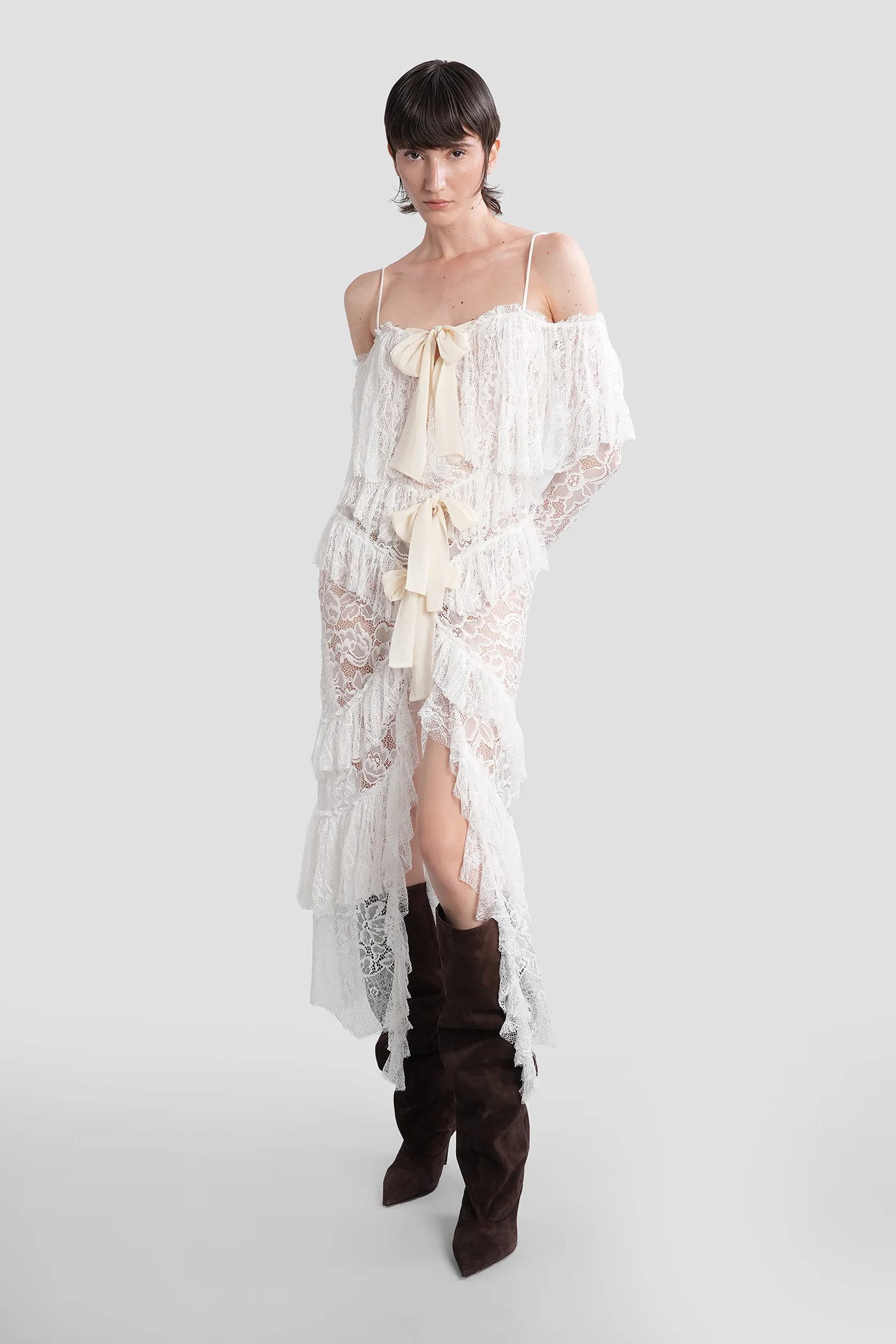 Aphelia Long dress in white polyamide