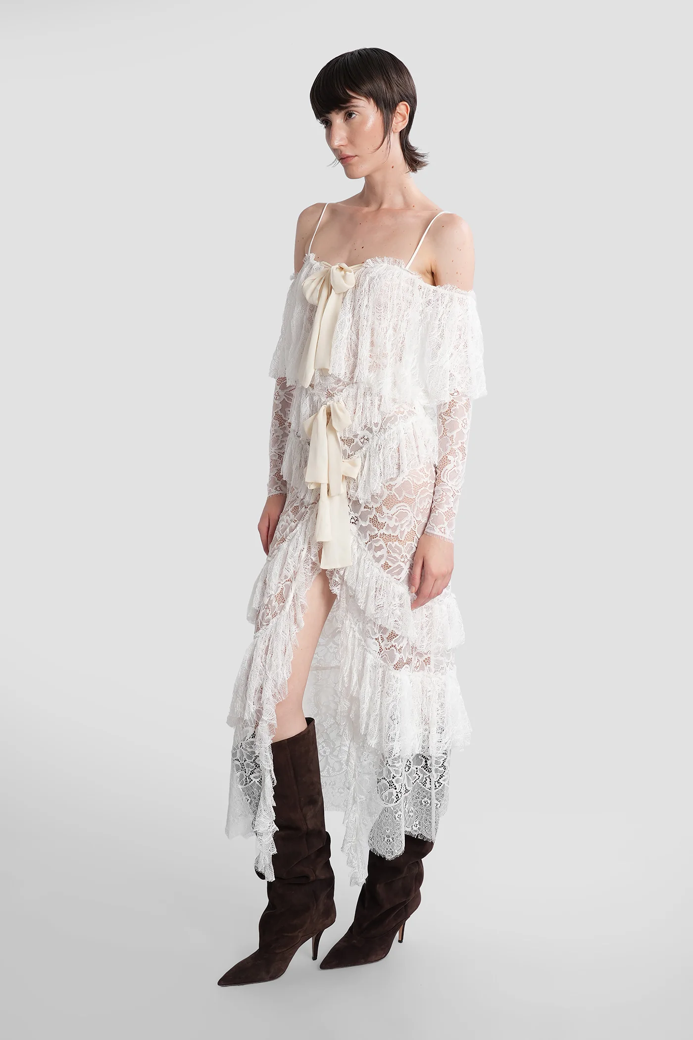 Aphelia Long dress in white polyamide - Image 4