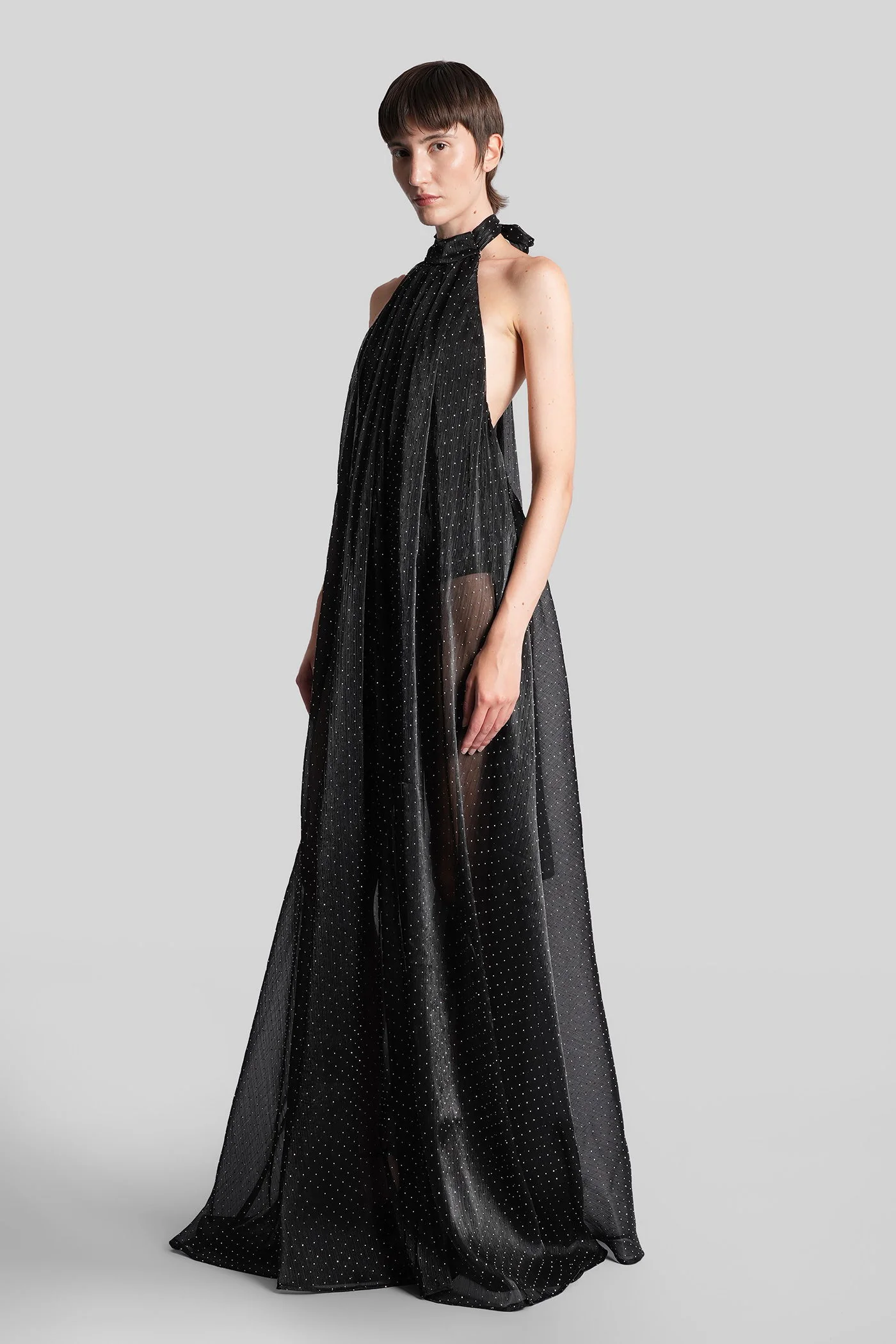 Iris Long dress in black polyester - Image 4