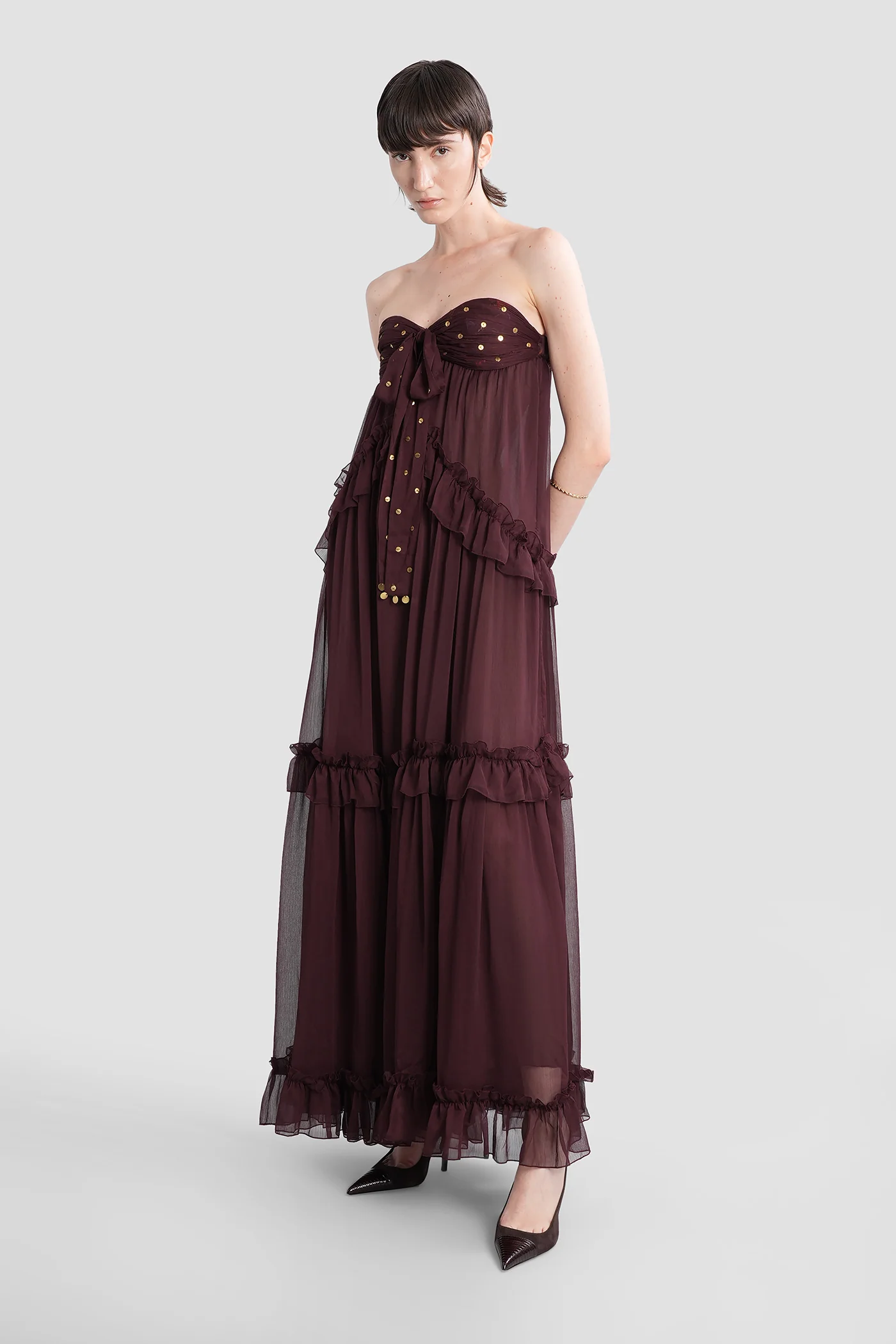 Josiane Long dress in brown polyester - Image 4