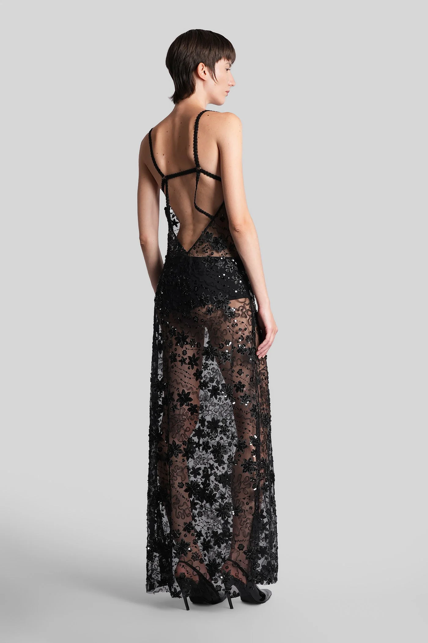 Lucille Long dress in black polyester - Image 3