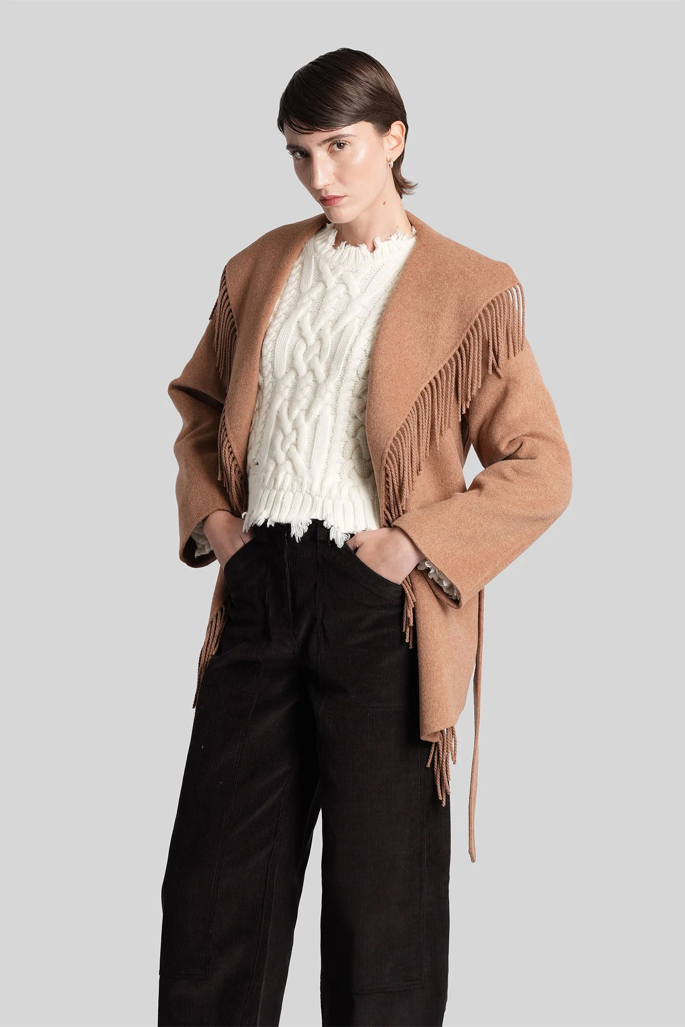 Felix Knitwear in beige wool - Image 2