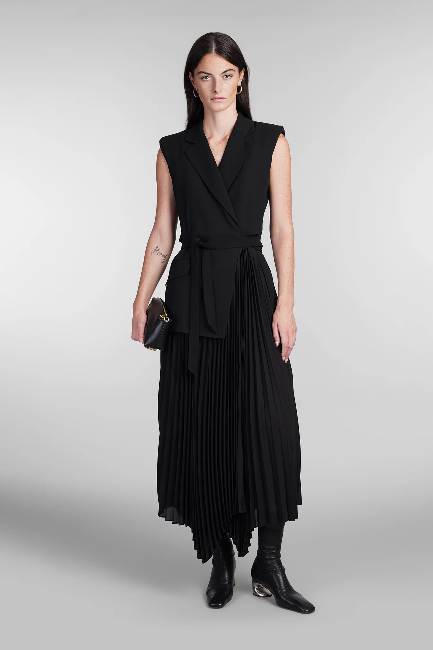 Helena Dress woman  in black acetate - Image 2
