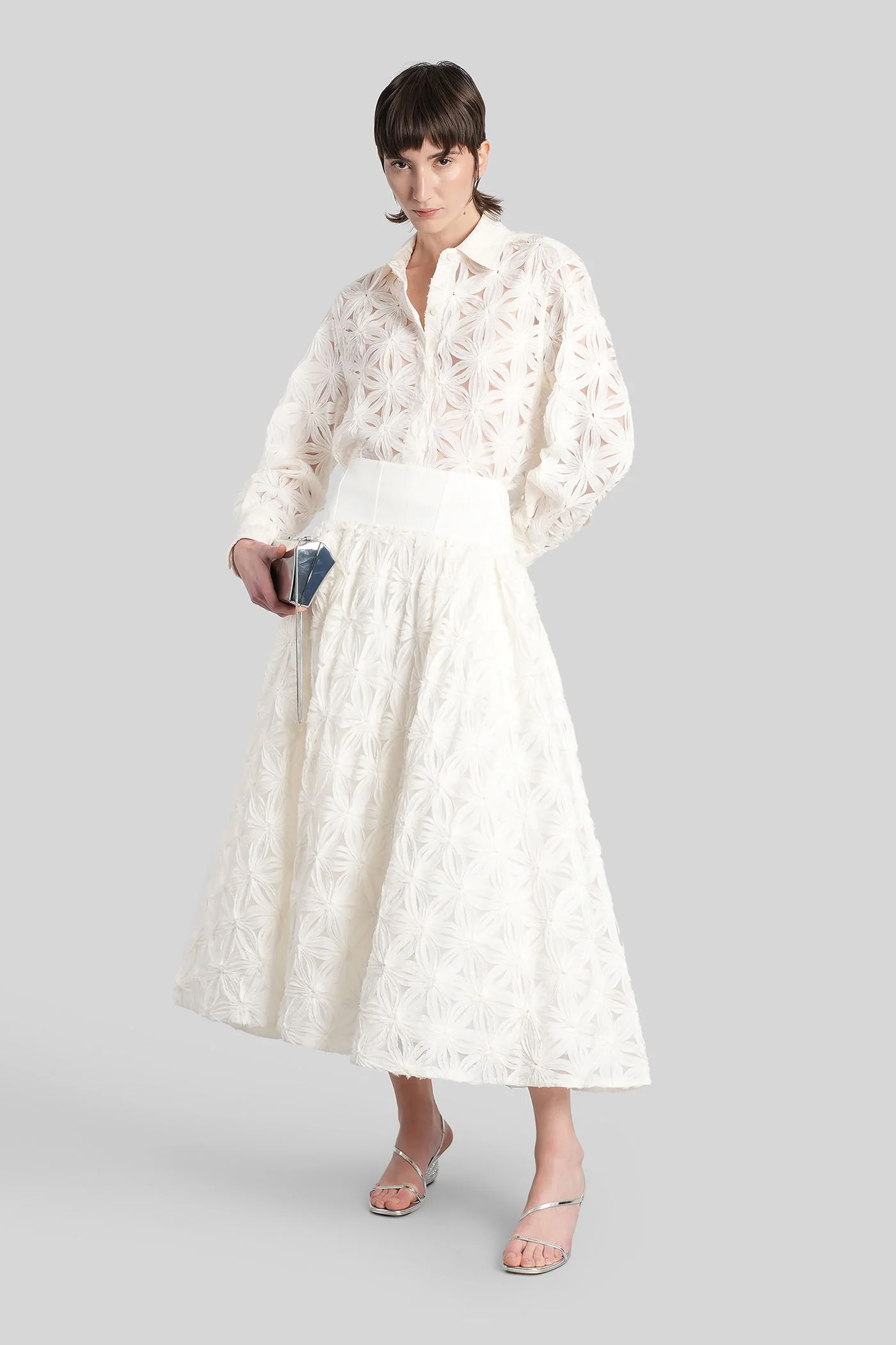 Mindy Skirt in white polyester - Image 2